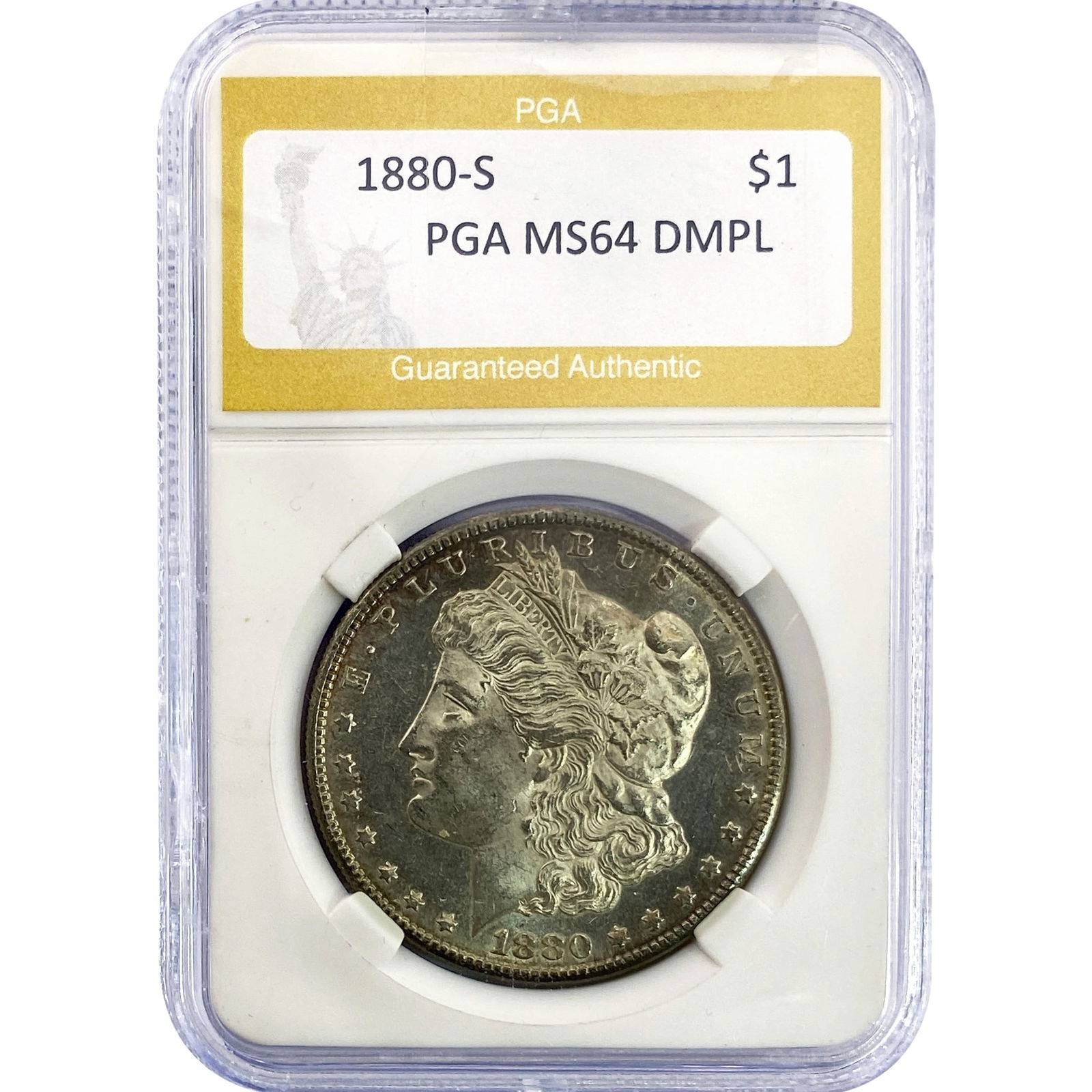 1880-S Morgan Silver Dollar PGA MS64 DMPL: 1880-S Morgan Silver Dollar PGA MS64 DMPL