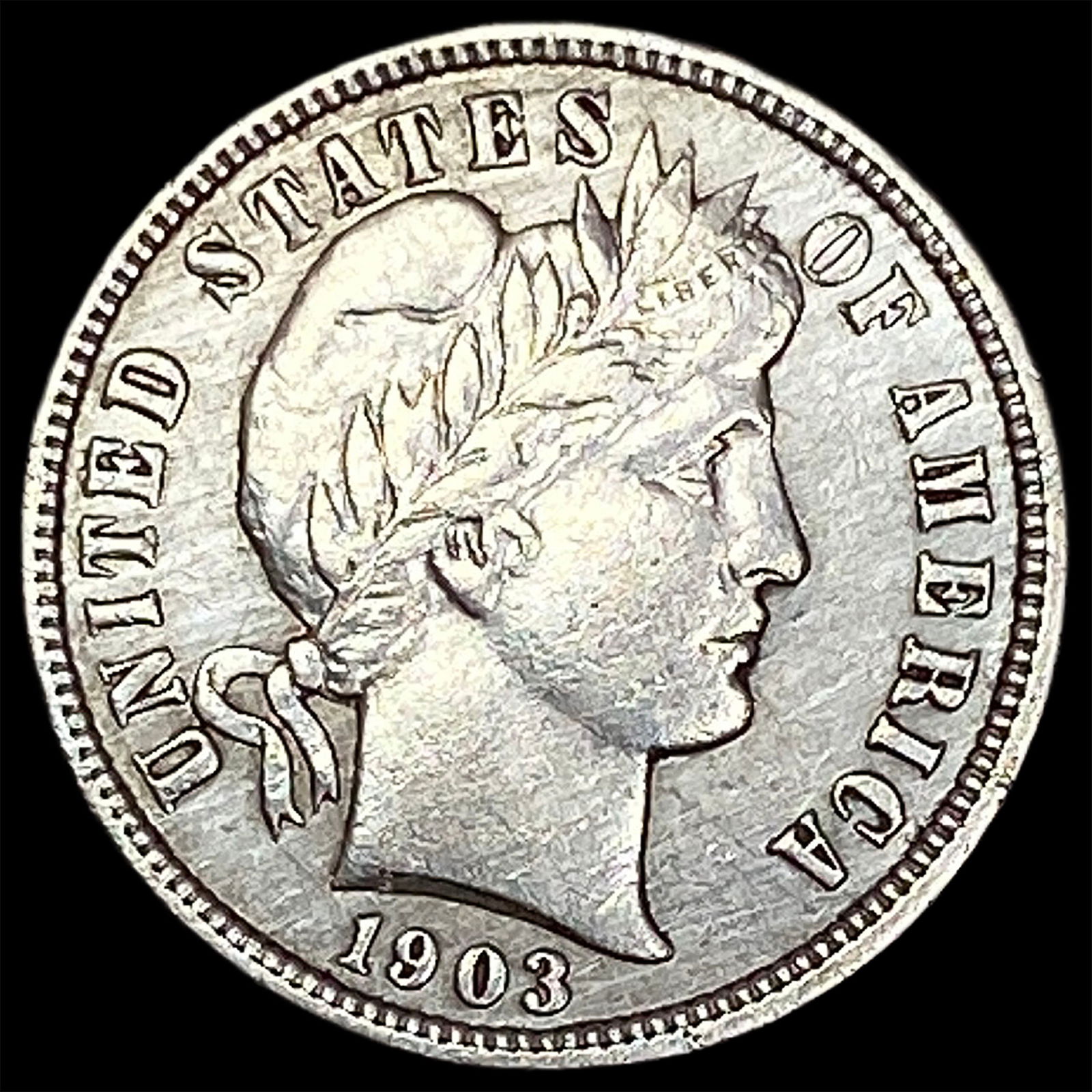 1903-O Silver Barber Dime NEARLY UNCIRCULATED (1 of 2)