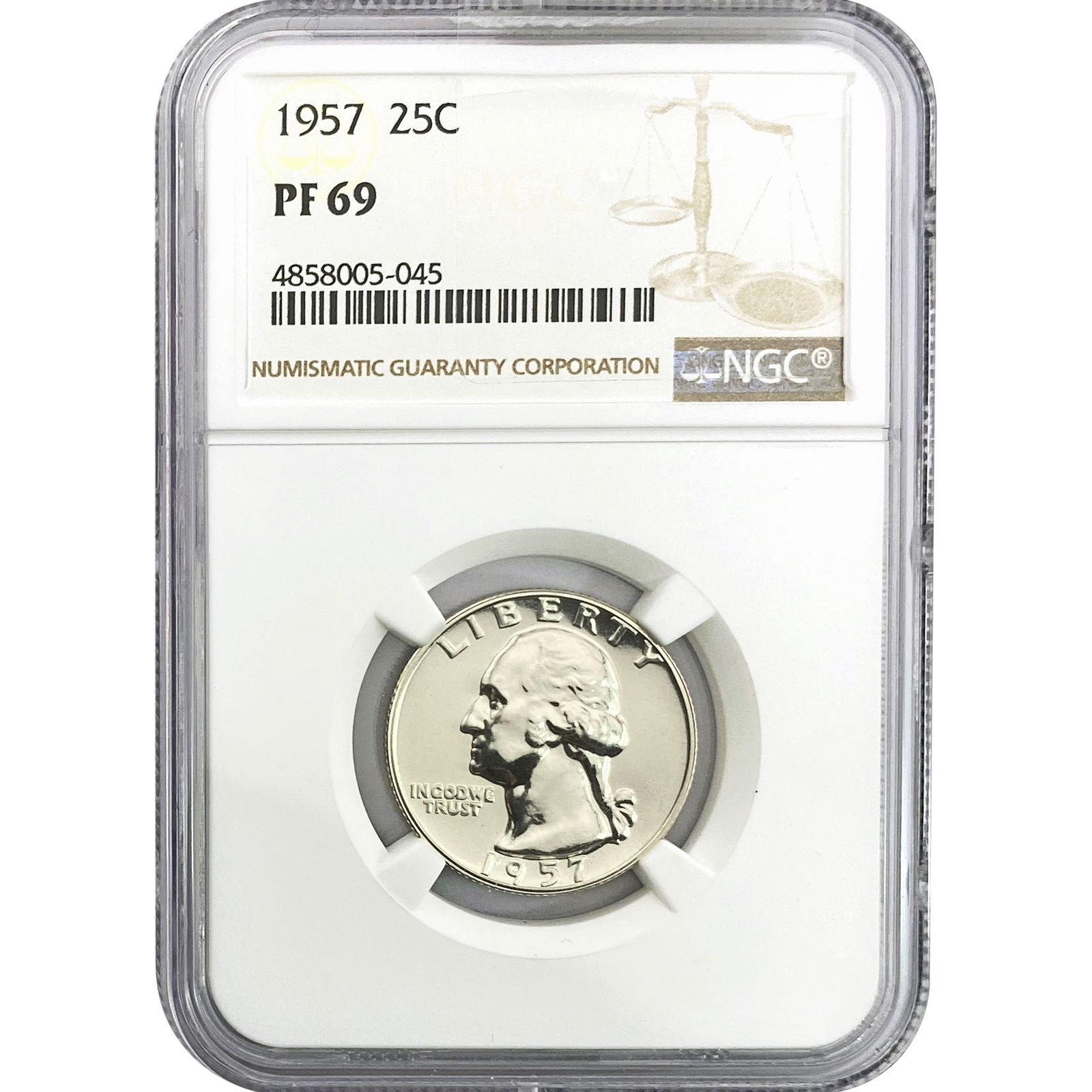 1957 Washington Silver Quarter NGC PF69: 1957 Washington Silver Quarter NGC PF69