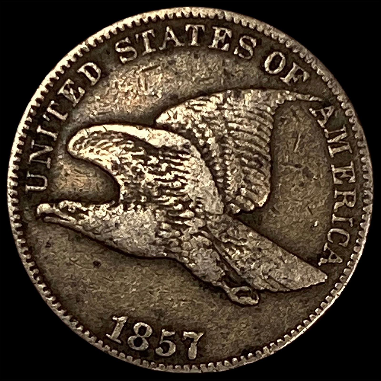 1857 Flying Eagle Cent ABOUT UNCIRCULATED: 1857 Flying Eagle Cent ABOUT UNCIRCULATED