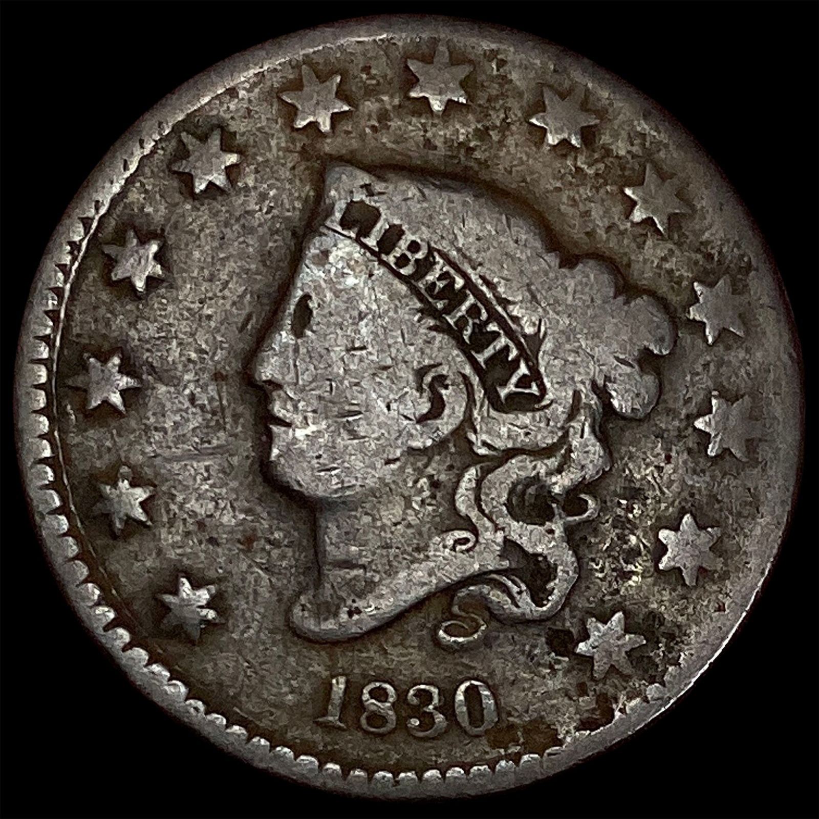 1830 Coronet Head Large Cent HIGH GRADE (1 of 2)