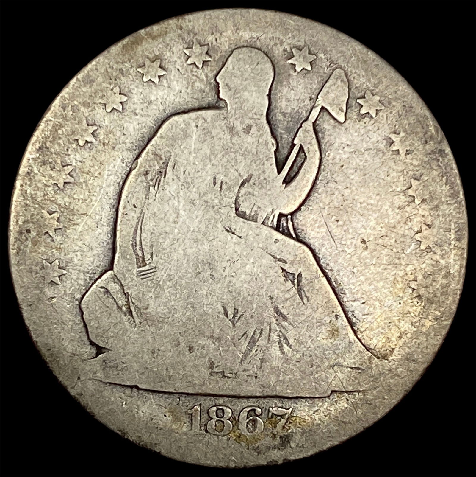 1867-S Silver Half Dollar NICELY CIRCULATED (1 of 2)