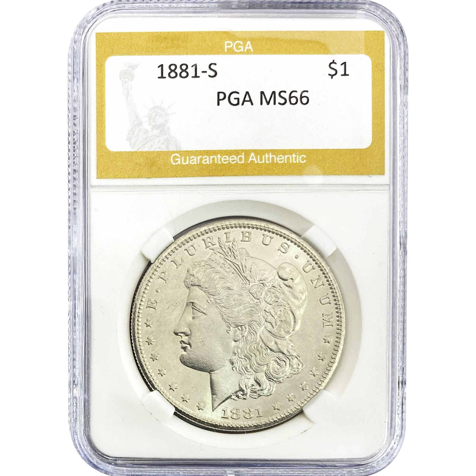 1881-S Morgan Silver Dollar PGA MS66: 1881-S Morgan Silver Dollar PGA MS66