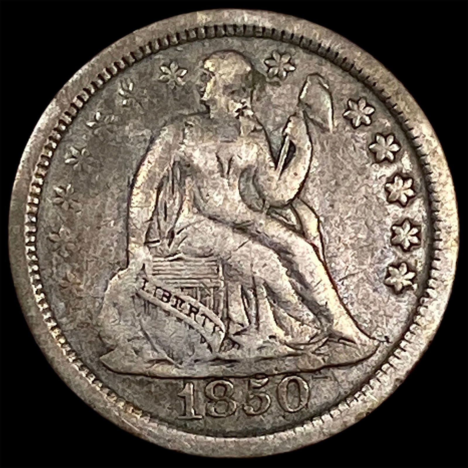 1850 Seated Liberty Dime LIGHTLY CIRCULATED (1 of 2)