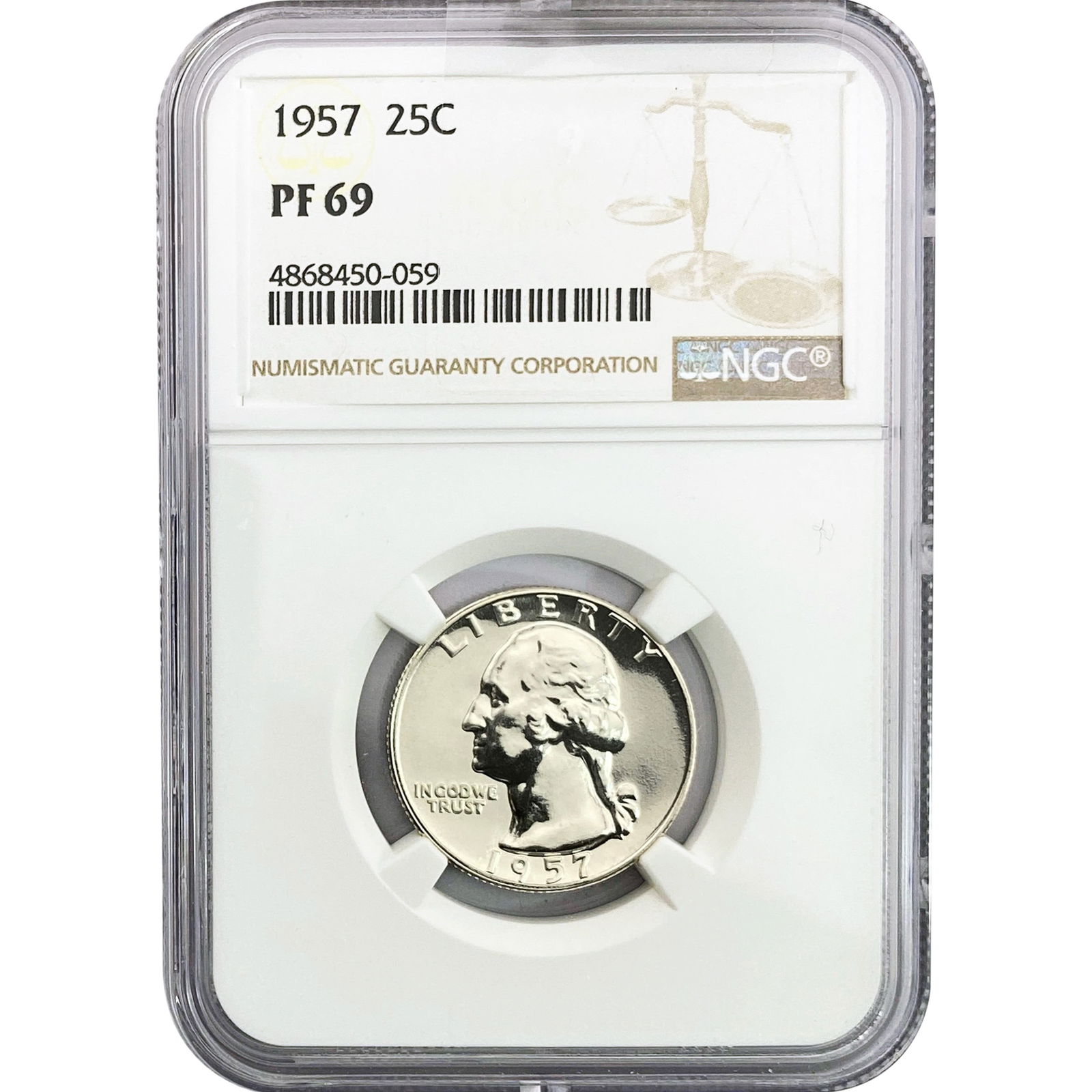1957 Washington Silver Quarter NGC PF69: 1957 Washington Silver Quarter NGC PF69