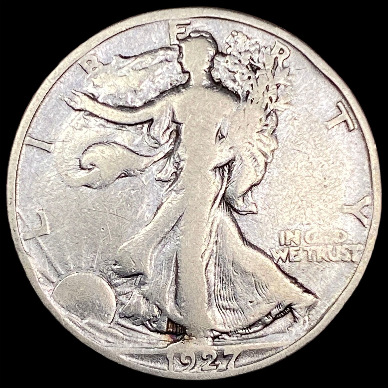 1927-S Silver Half Dollar (Walking Liberty) NICELY CIRCULATED: 1927-S Silver Half Dollar (Walking Liberty) NICELY CIRCULATED