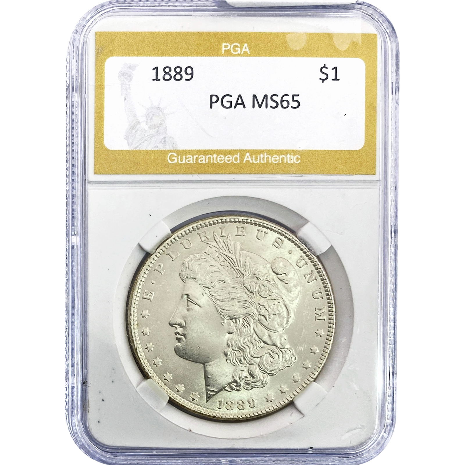 1889 Morgan Silver Dollar PGA MS65: 1889 Morgan Silver Dollar PGA MS65