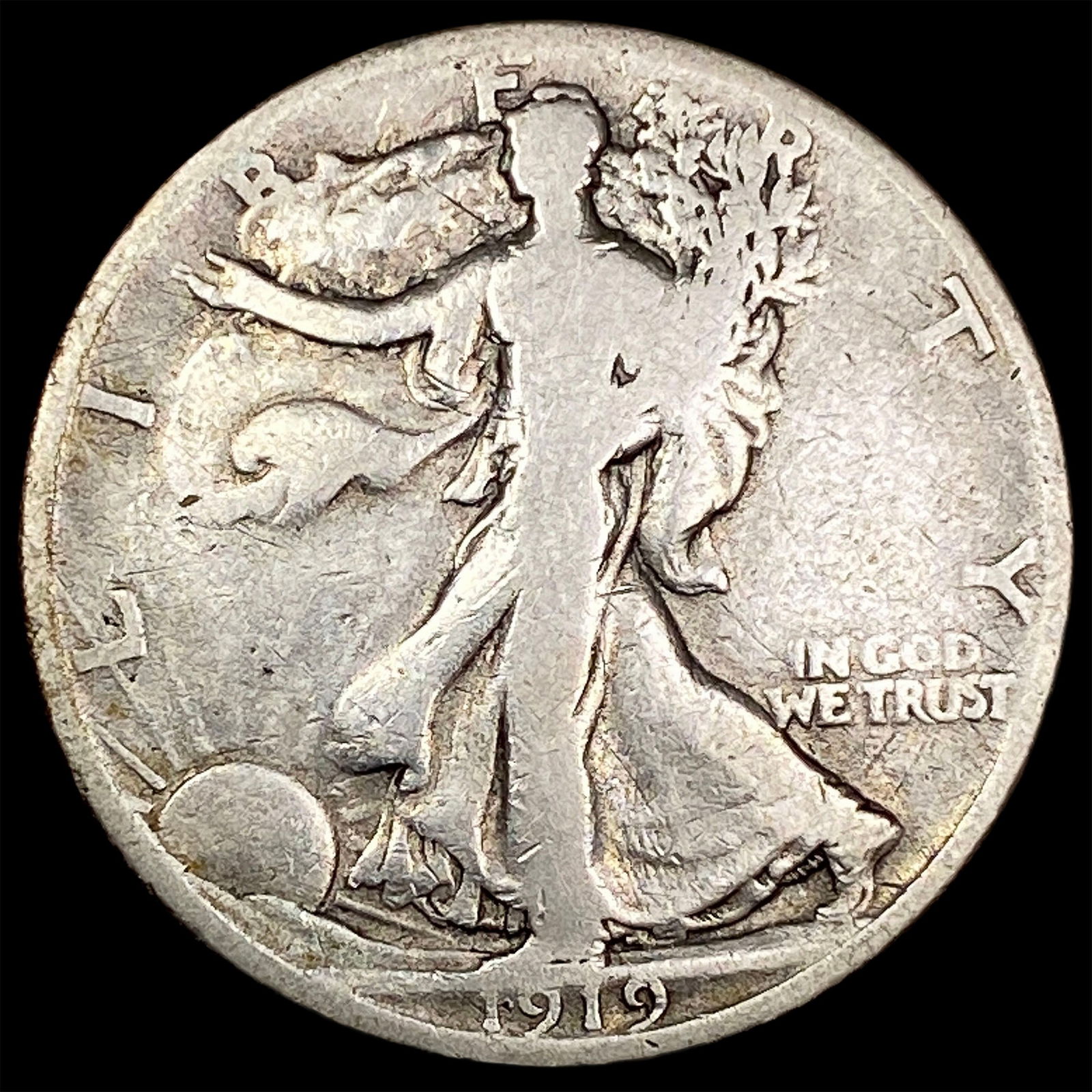 1919 Walking Liberty Half Dollar NICELY CIRCULATED: 1919 Walking Liberty Half Dollar NICELY CIRCULATED