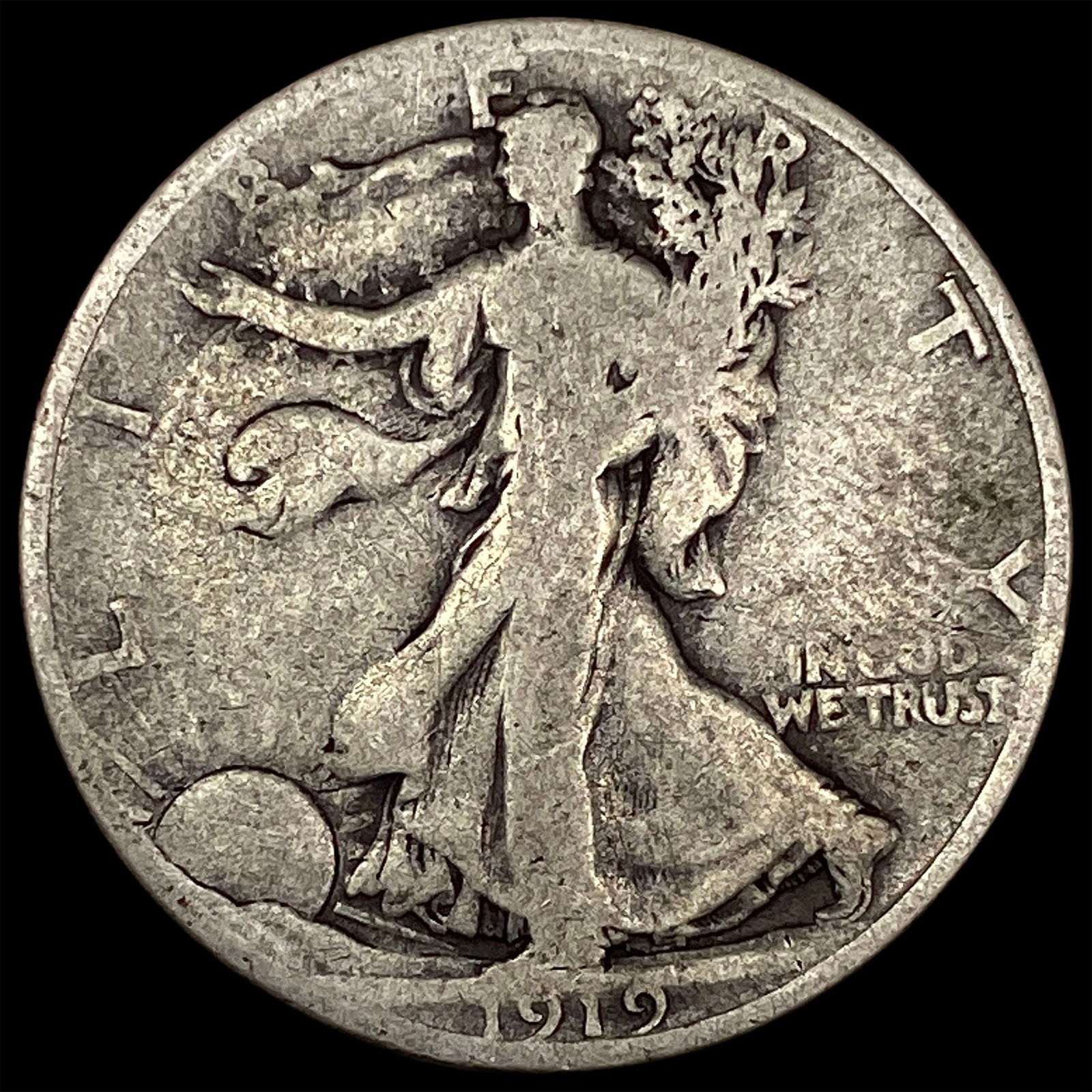 1919-D Silver Walking Liberty Half Dollar NICELY CIRCULATED: 1919-D Silver Walking Liberty Half Dollar NICELY CIRCULATED