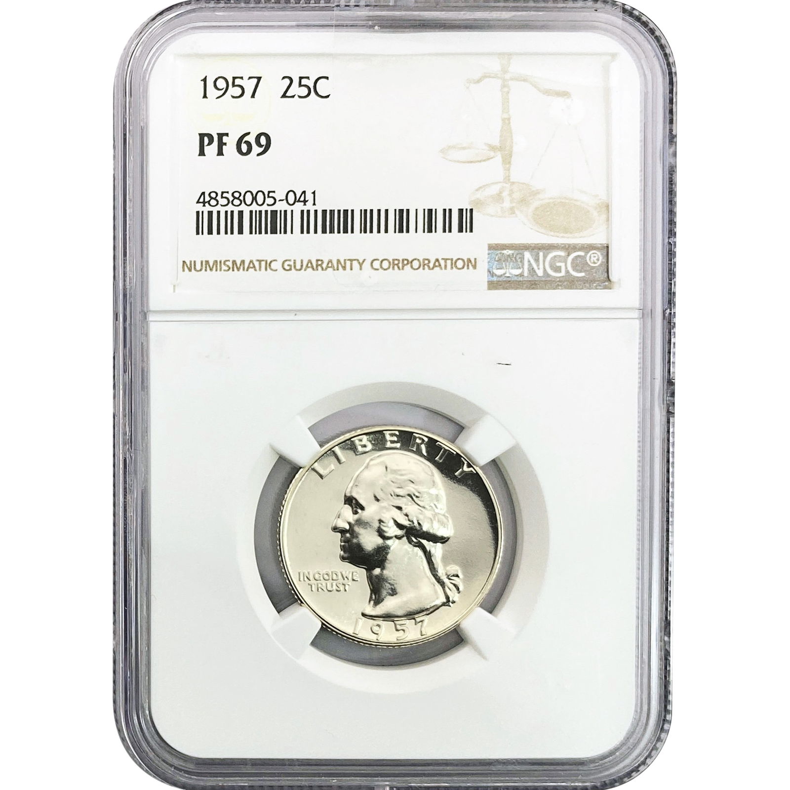 1957 Washington Silver Quarter NGC PF69: 1957 Washington Silver Quarter NGC PF69