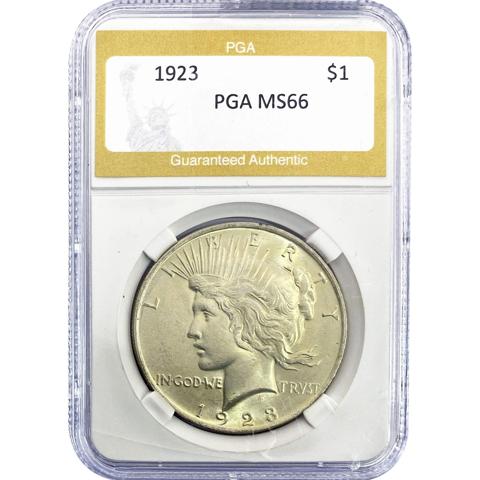 1923 Silver Peace Dollar PGA MS66: 1923 Silver Peace Dollar PGA MS66