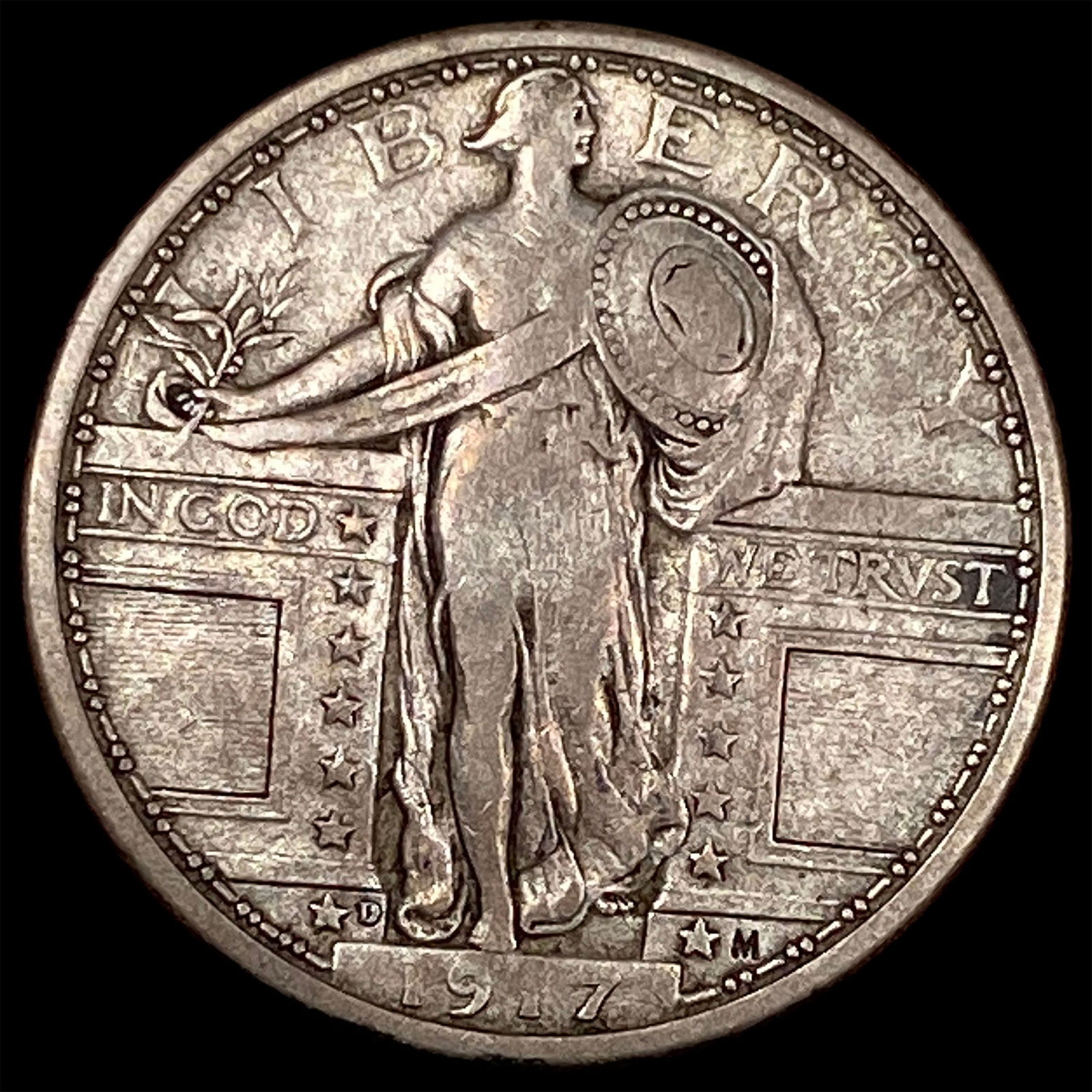 1917-D Silver Standing Liberty Quarter LIGHTLY CIRCULATED: 1917-D Silver Standing Liberty Quarter LIGHTLY CIRCULATED