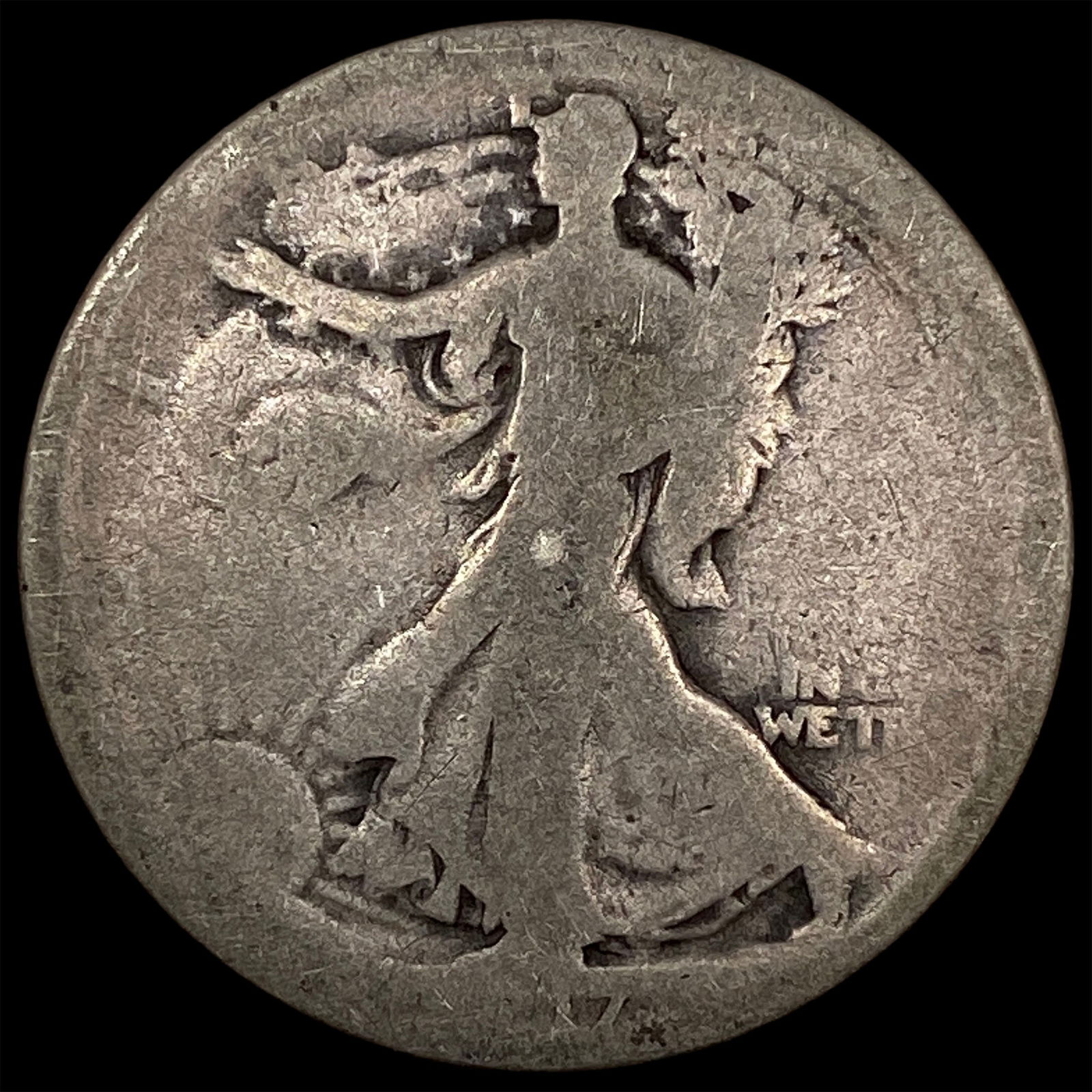 1917-S Silver Walking Liberty Half Dollar NICELY CIRCULATED: 1917-S Silver Walking Liberty Half Dollar NICELY CIRCULATED