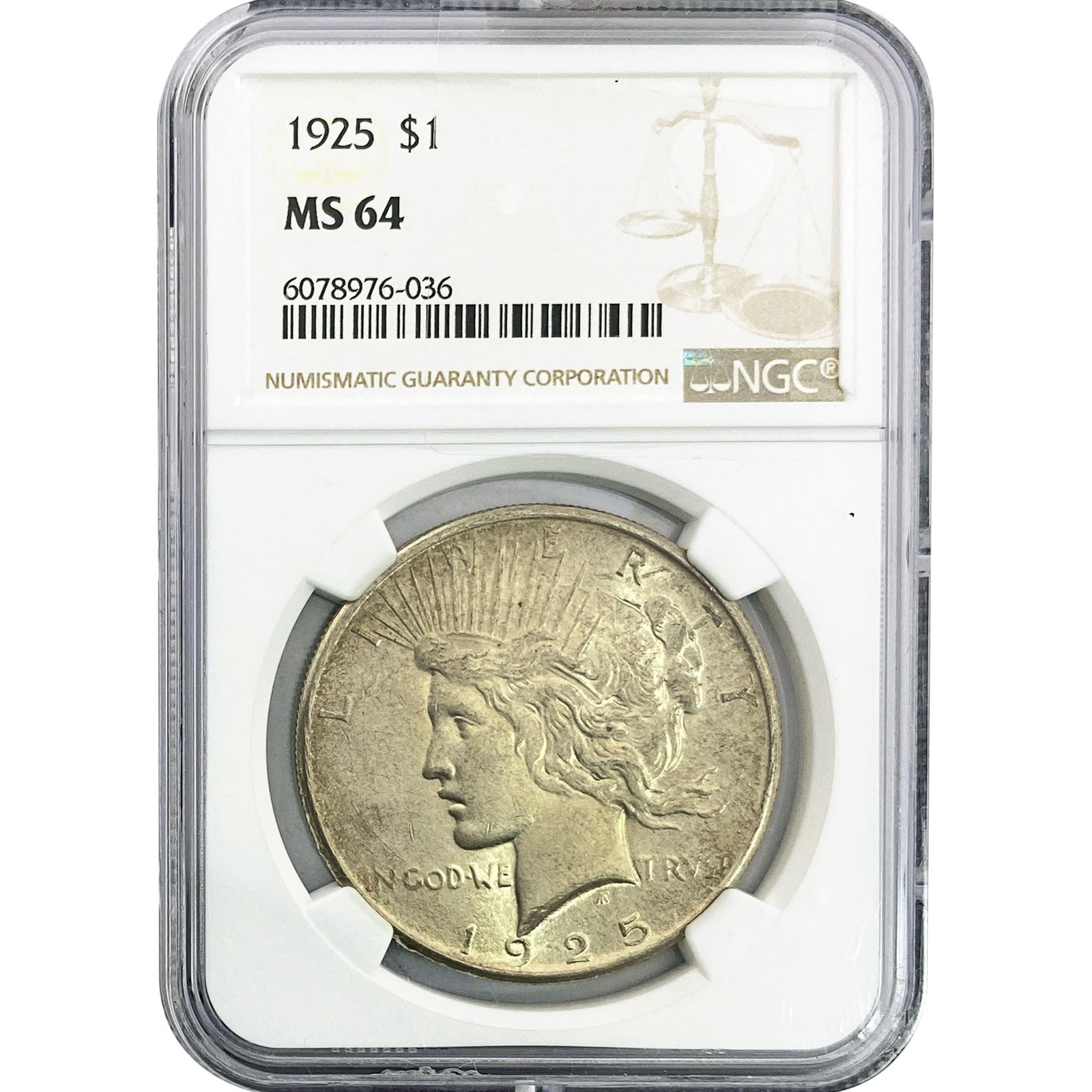 1925 Silver Peace Dollar NGC MS64 (1 of 2)