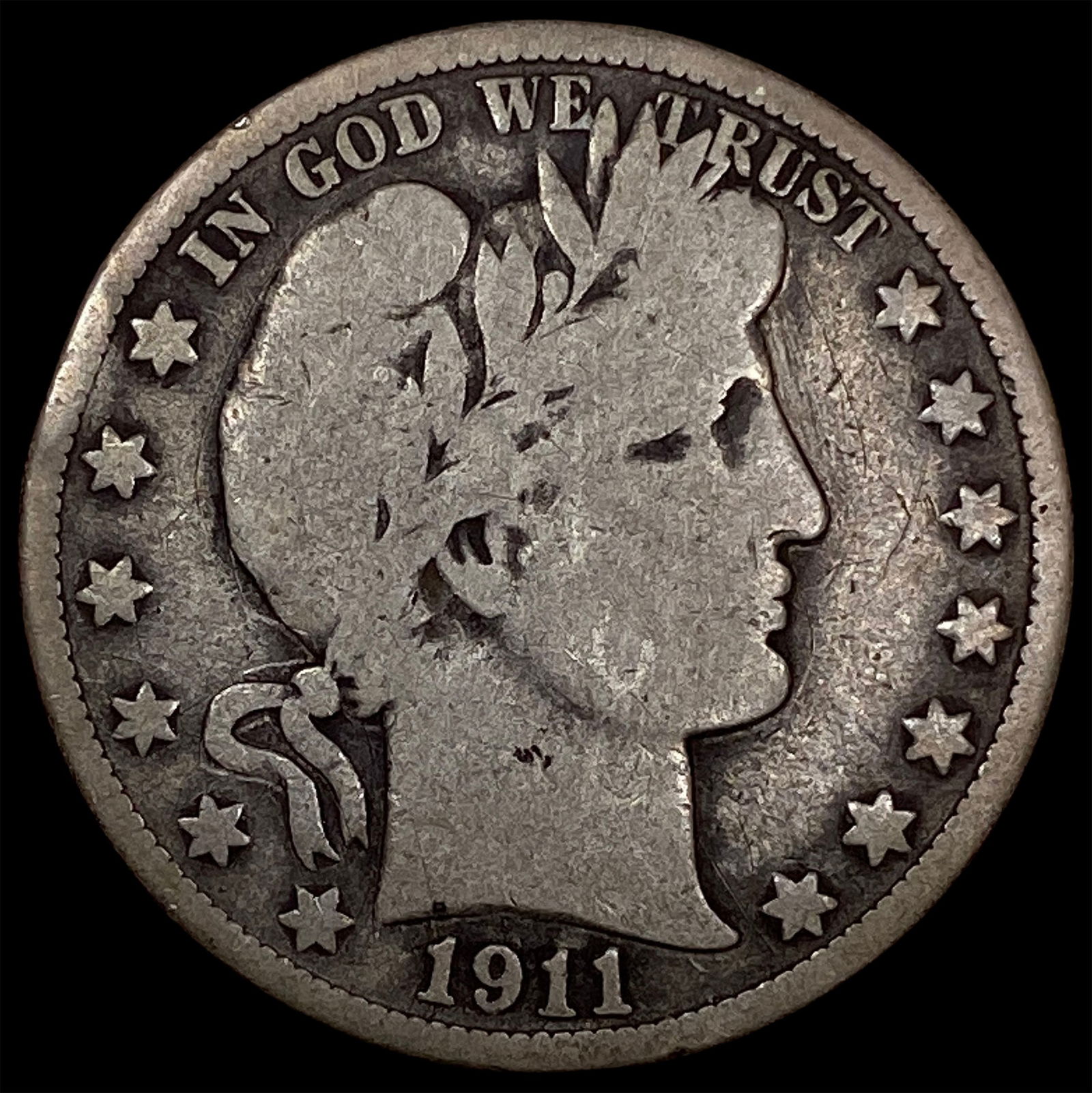 1911-D Silver Barber Half Dollar NICELY CIRCULATED (1 of 2)
