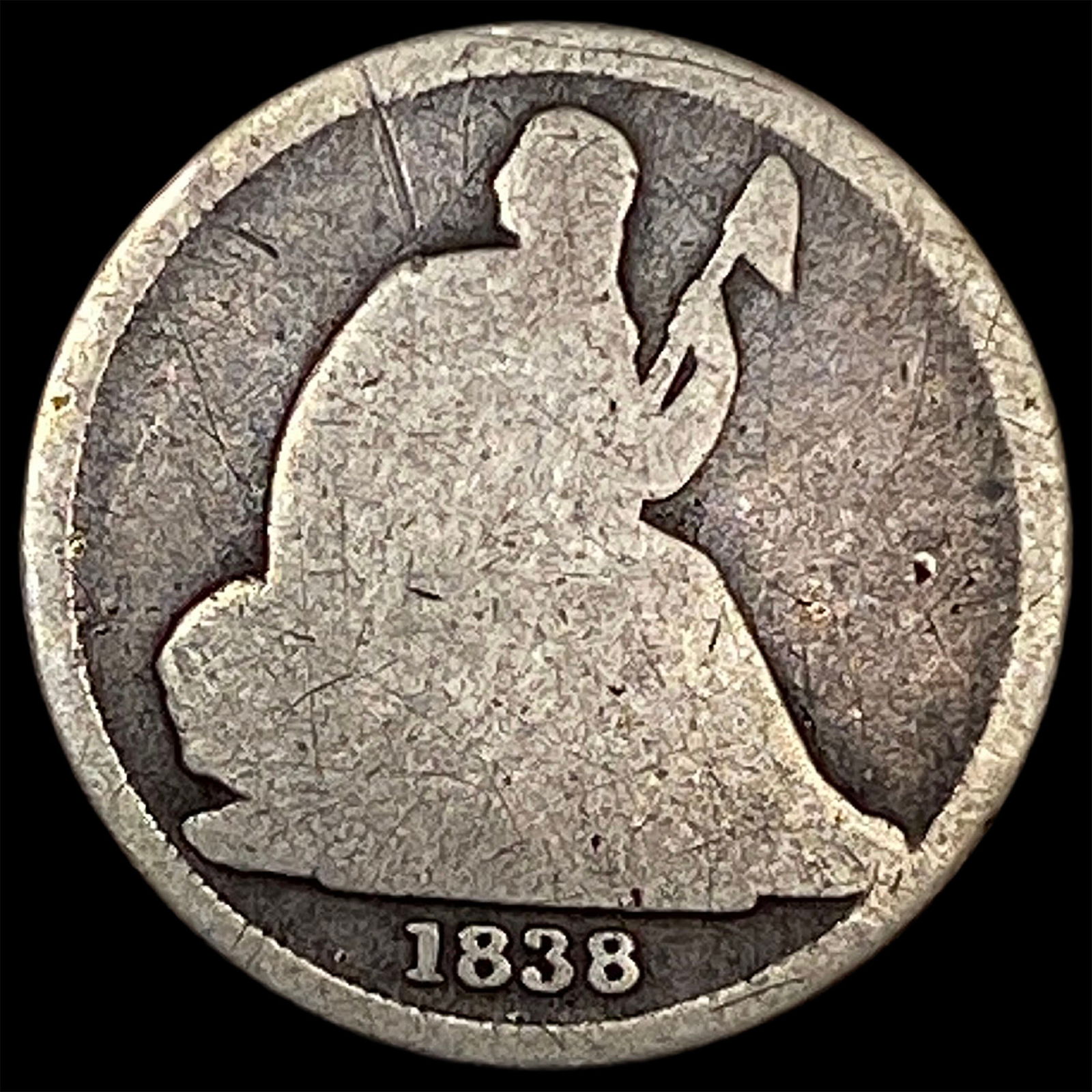 1838-O Silver Seated Liberty Dime NICELY CIRCULATED (1 of 2)