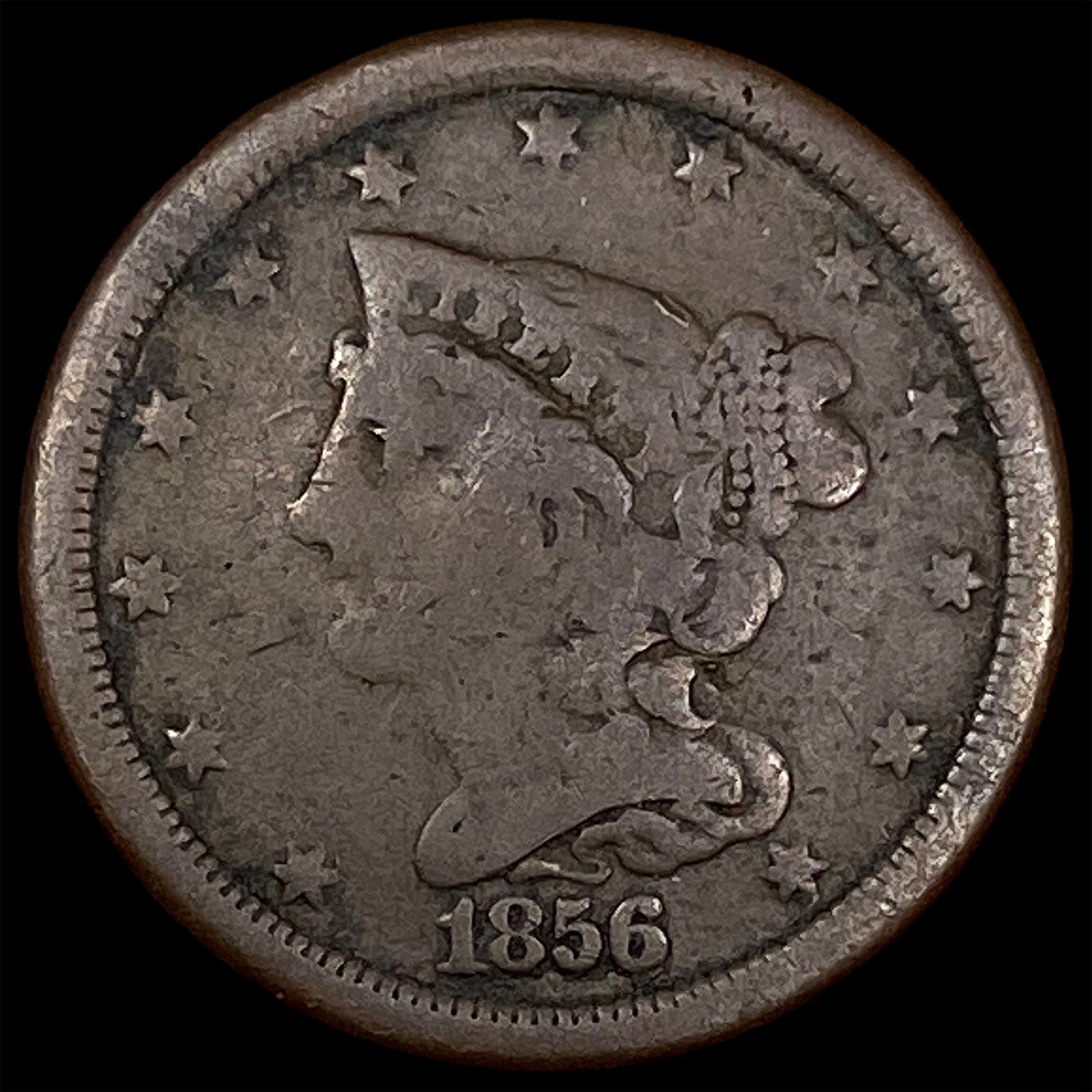 1856 Braided Hair Half Cent HIGH GRADE (1 of 2)