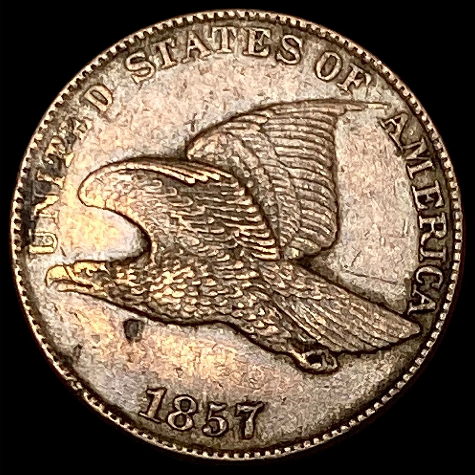 1857 Copper-Nickel Flying Eagle Cent CLOSELY UNCIRCULATED (1 of 2)