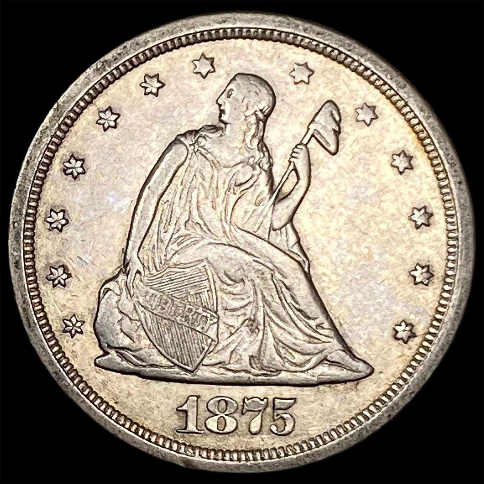 1875-S Silver Twenty Cents CLOSELY UNCIRCULATED: 1875-S Silver Twenty Cents CLOSELY UNCIRCULATED