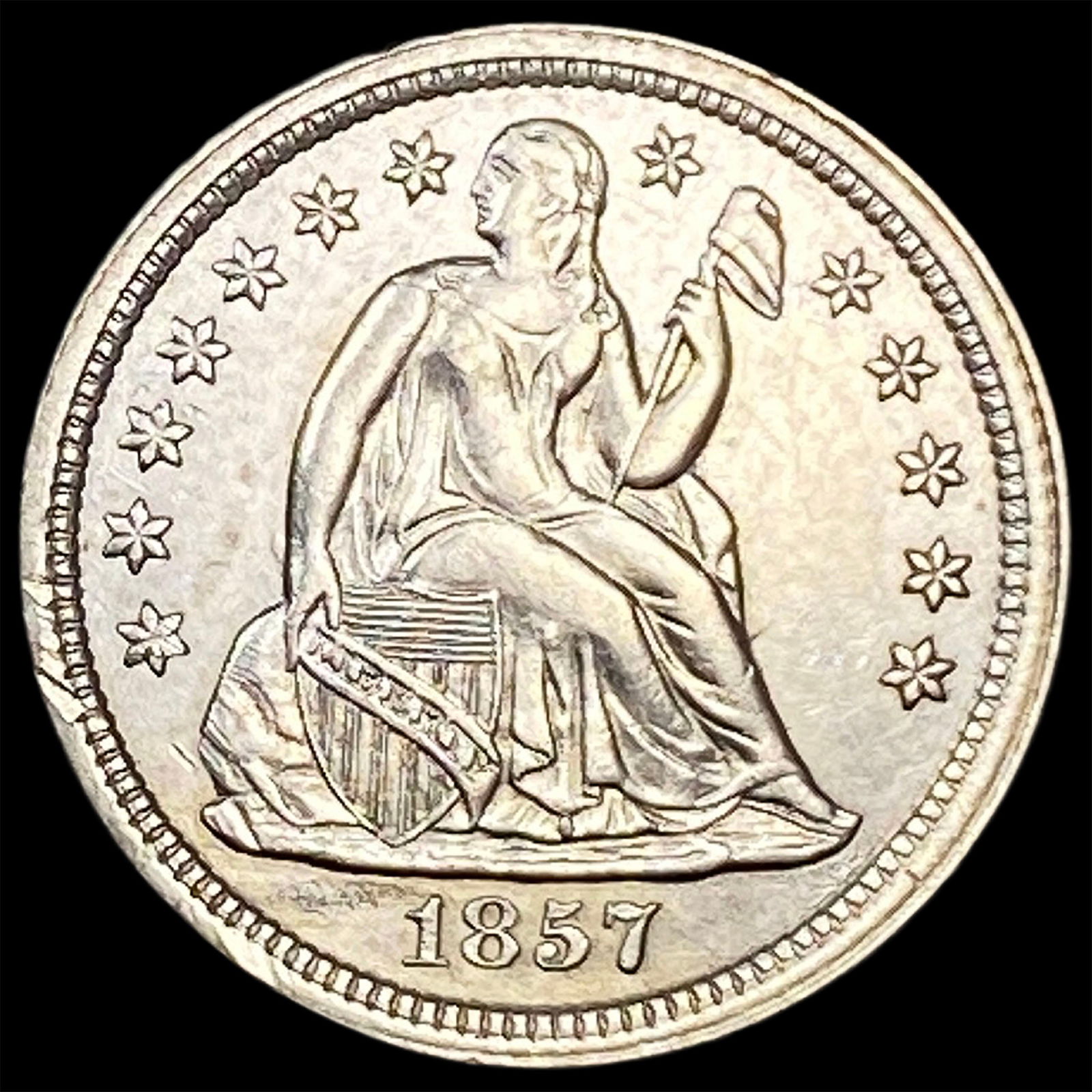1857 Seated Liberty Dime CLOSELY UNCIRCULATED (1 of 2)