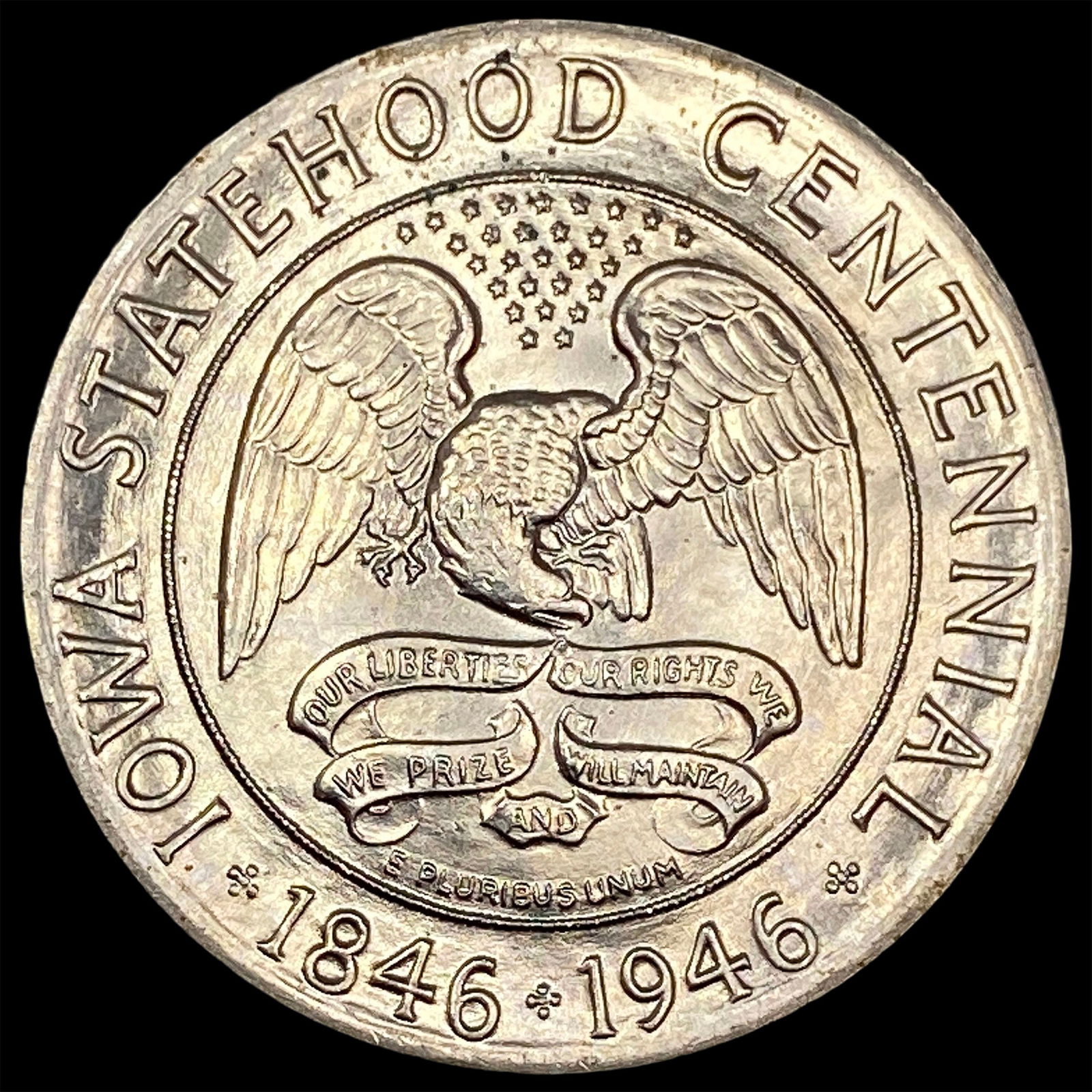 1946 Silver Iowa Centennial Half Dollar GEM BU: 1946 Silver Iowa Centennial Half Dollar GEM BU