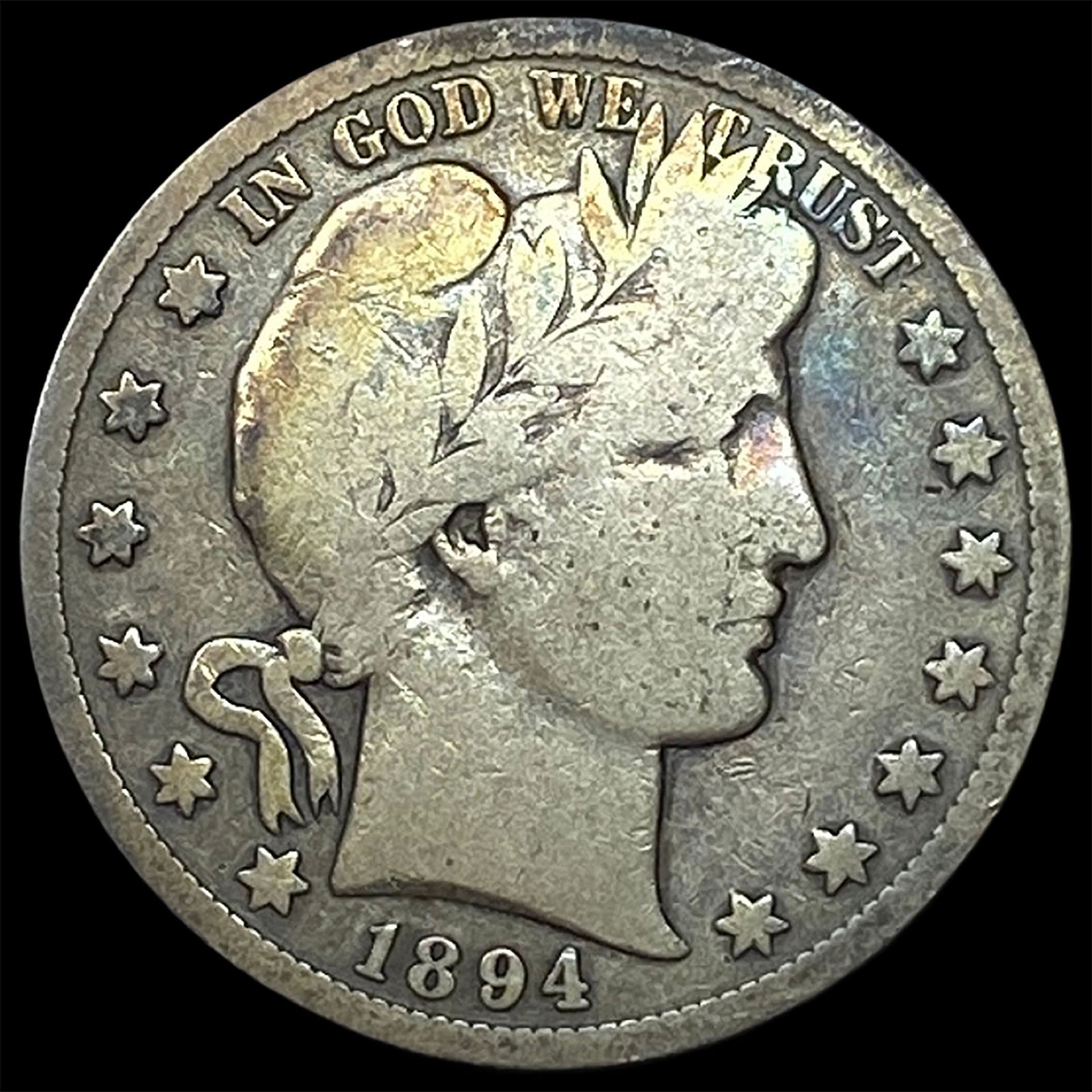 1894-S Silver Barber Half Dollar NICELY CIRCULATED: 1894-S Silver Barber Half Dollar NICELY CIRCULATED