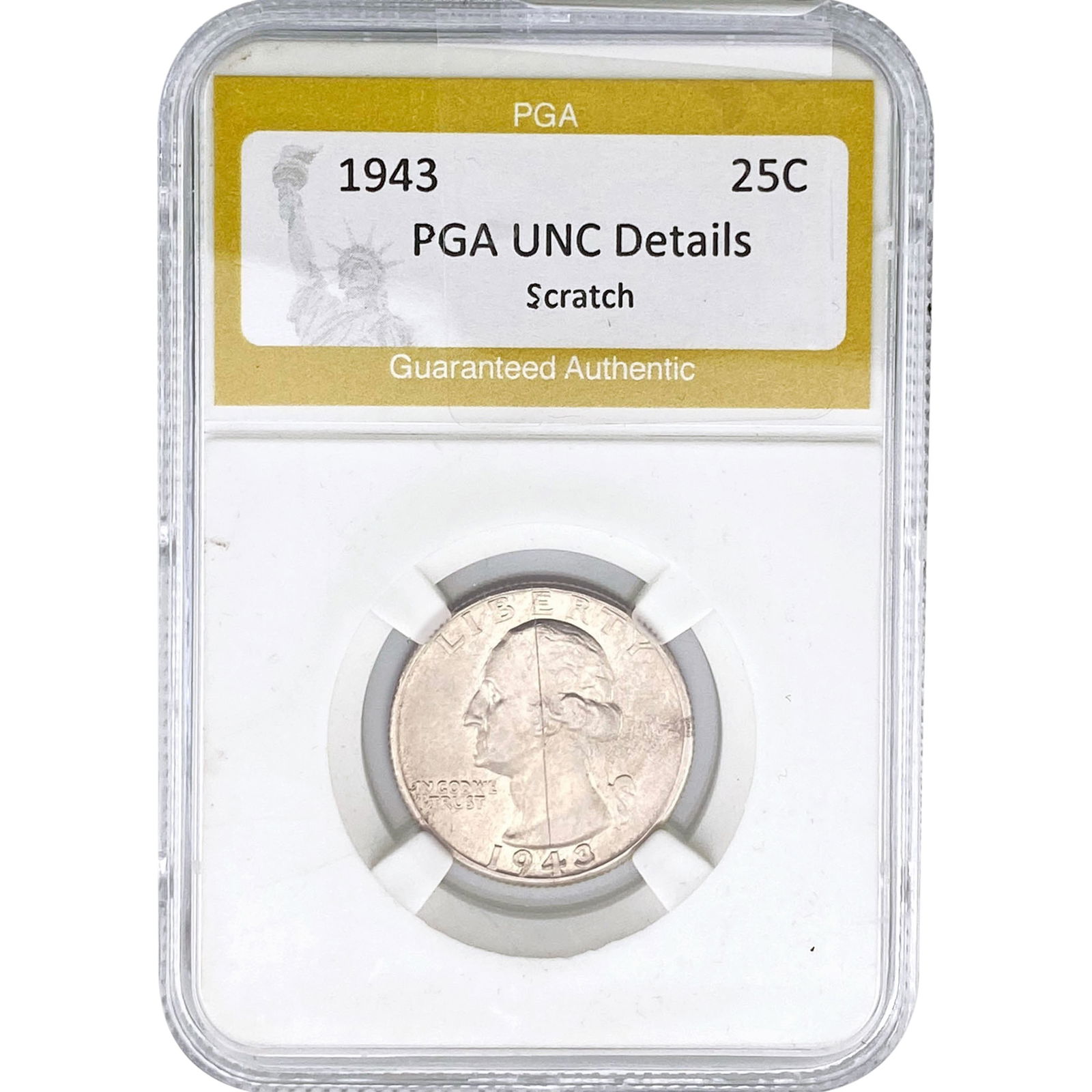 1943 Washington Silver Quarter PGA UNCDetails Scratch: 1943 Washington Silver Quarter PGA UNCDetails Scratch