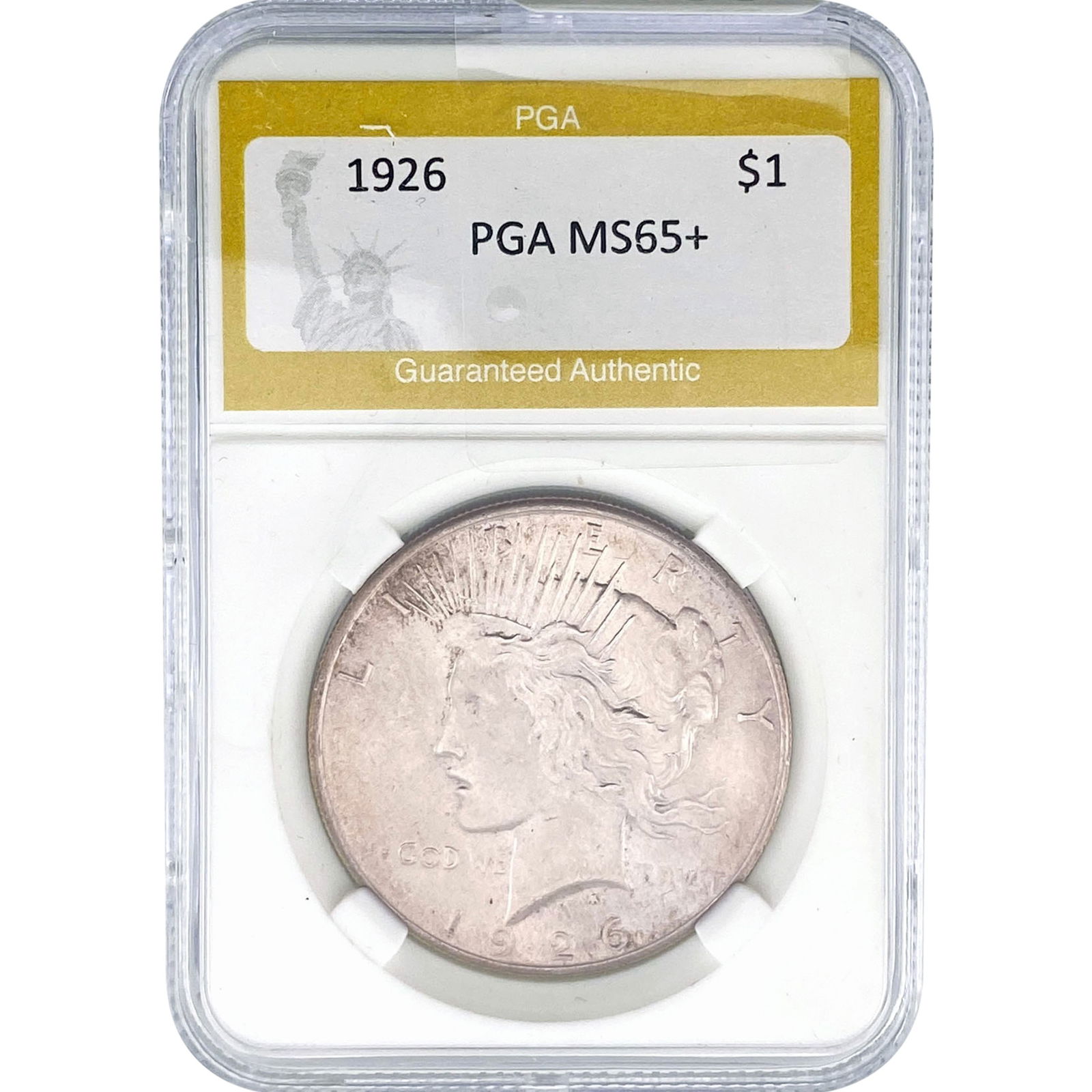 1926 Silver Peace Dollar PGA MS65+: 1926 Silver Peace Dollar PGA MS65+