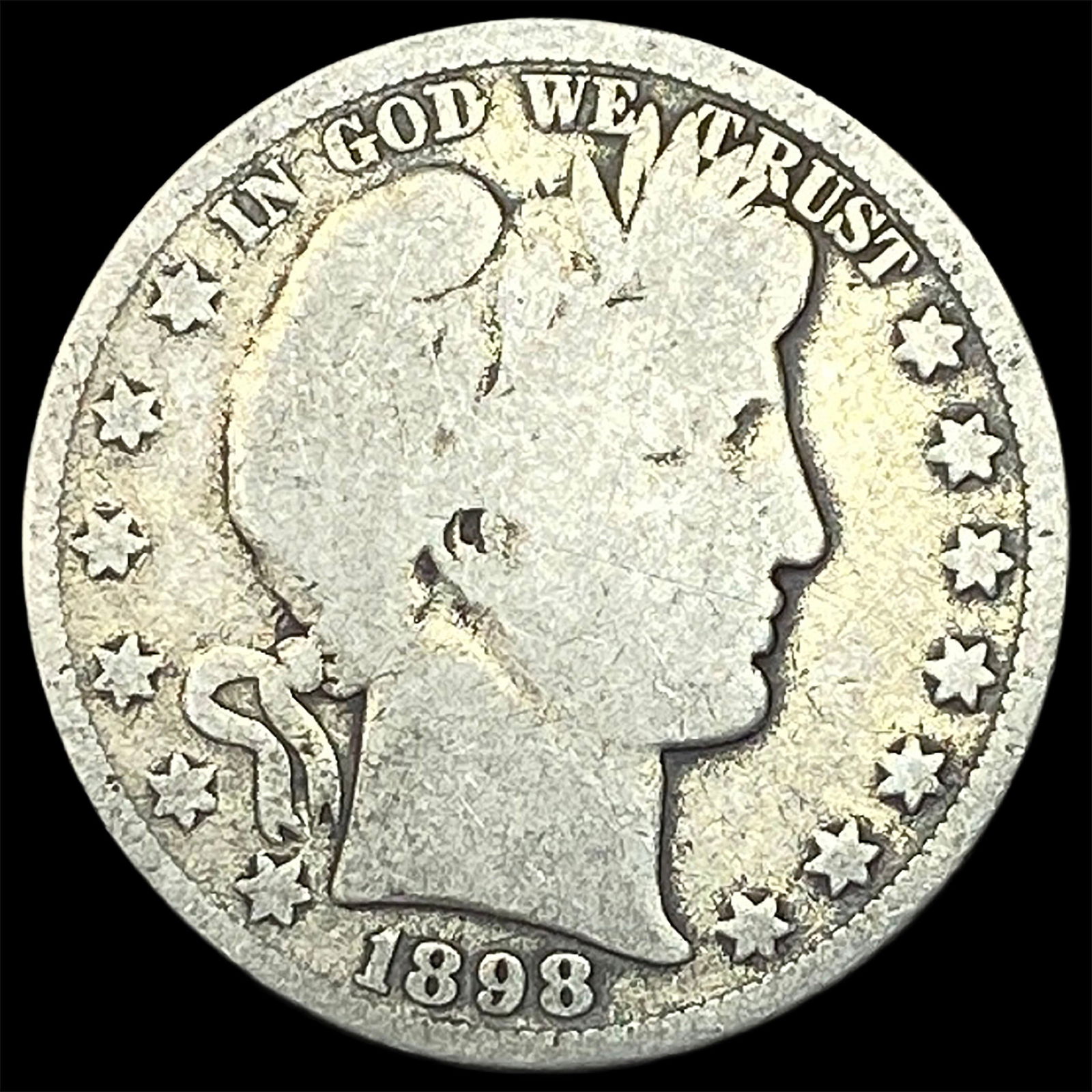 1898-O Silver Barber Half Dollar NICELY CIRCULATED: 1898-O Silver Barber Half Dollar NICELY CIRCULATED