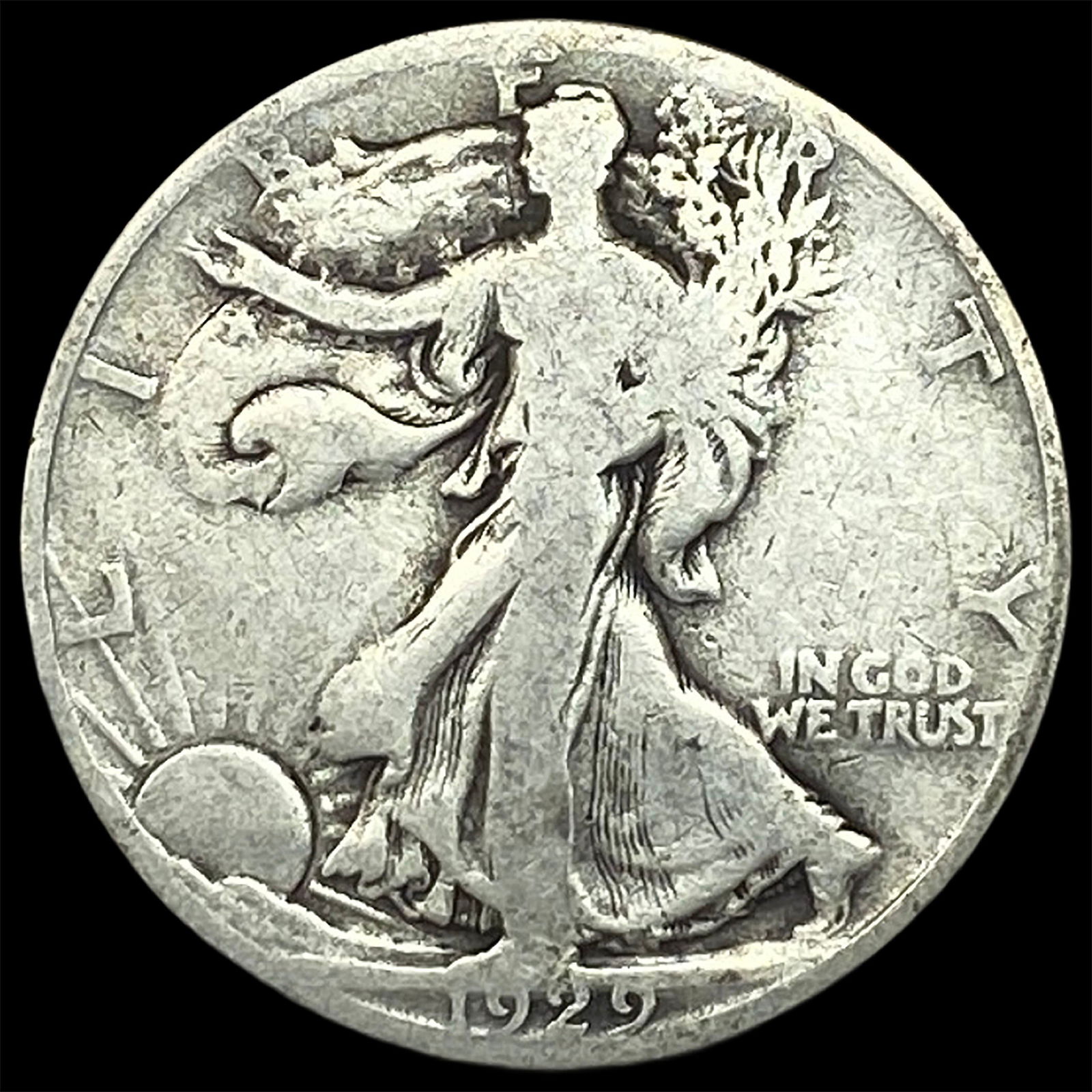 1929-S Silver Walking Liberty Half Dollar NICELY CIRCULATED: 1929-S Silver Walking Liberty Half Dollar NICELY CIRCULATED