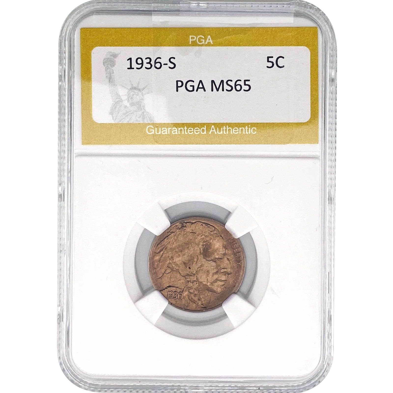1936-S Buffalo Nickel PGA MS65 (1 of 2)