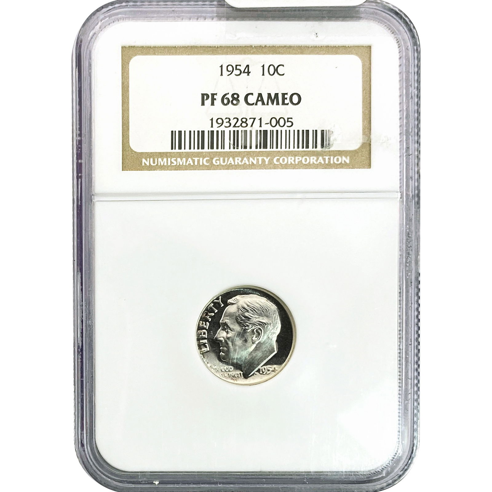 1954 Roosevelt Dime NGC PF68 Cameo (1 of 2)