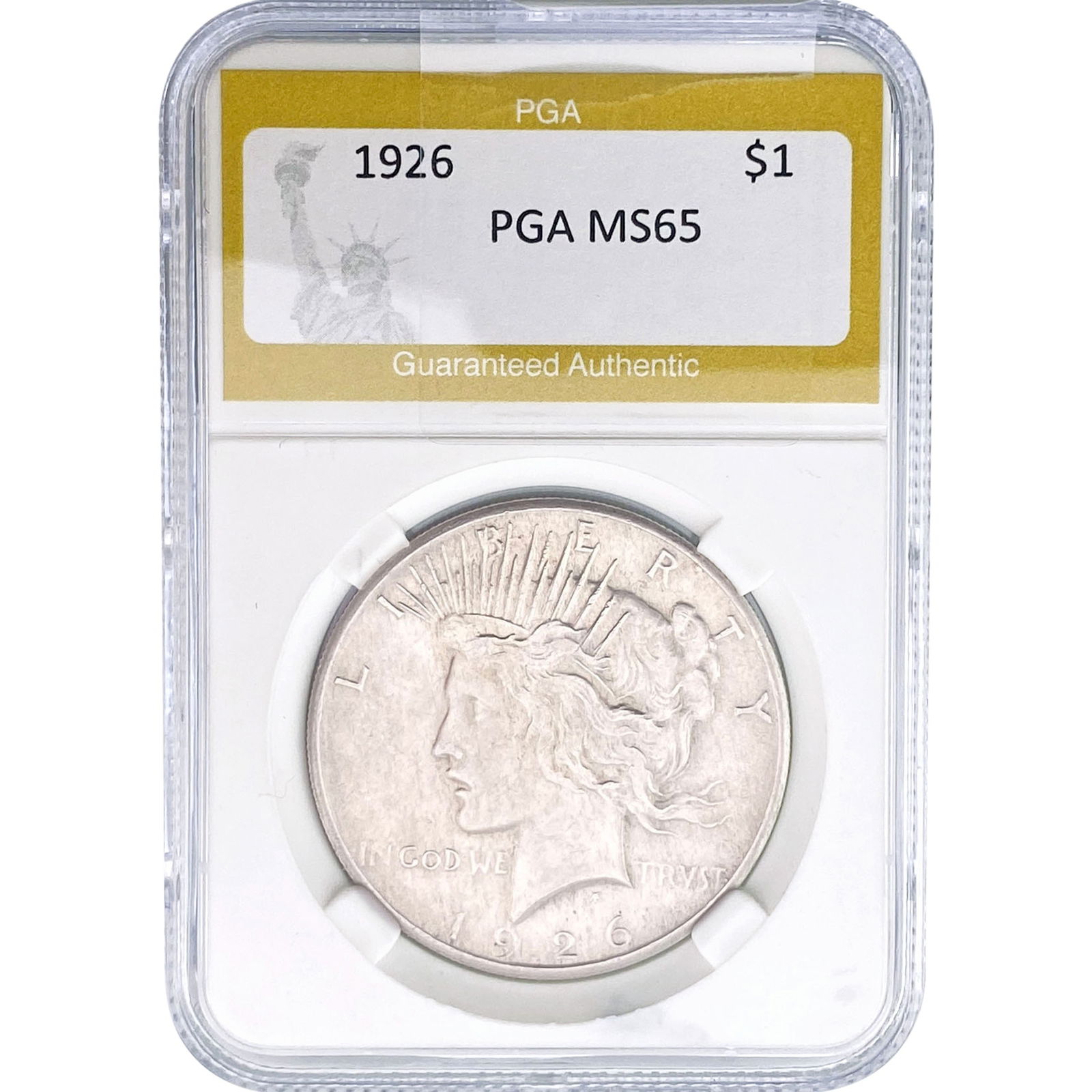 1926 Silver Peace Dollar PGA MS65: 1926 Silver Peace Dollar PGA MS65