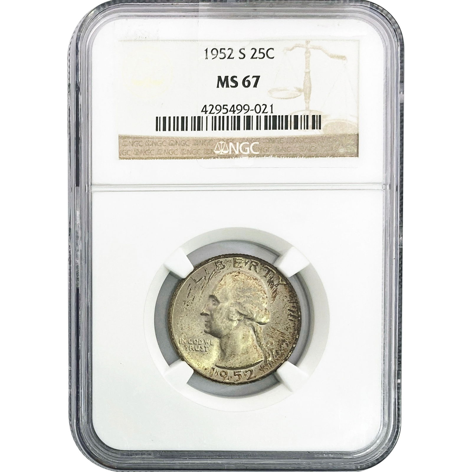 1952-S Washington Silver Quarter NGC MS67 (1 of 2)