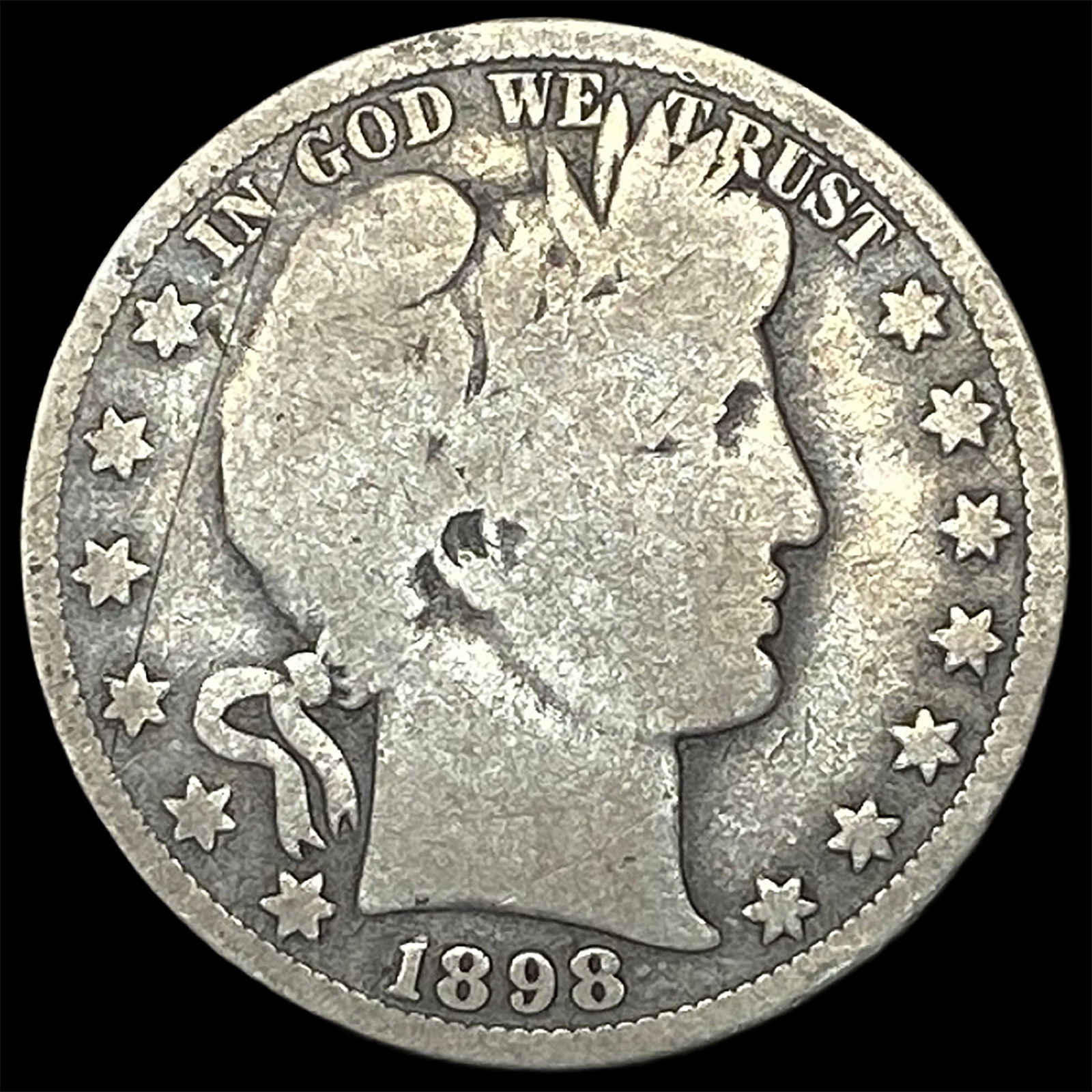 1898-O Silver Barber Half Dollar NICELY CIRCULATED (1 of 2)