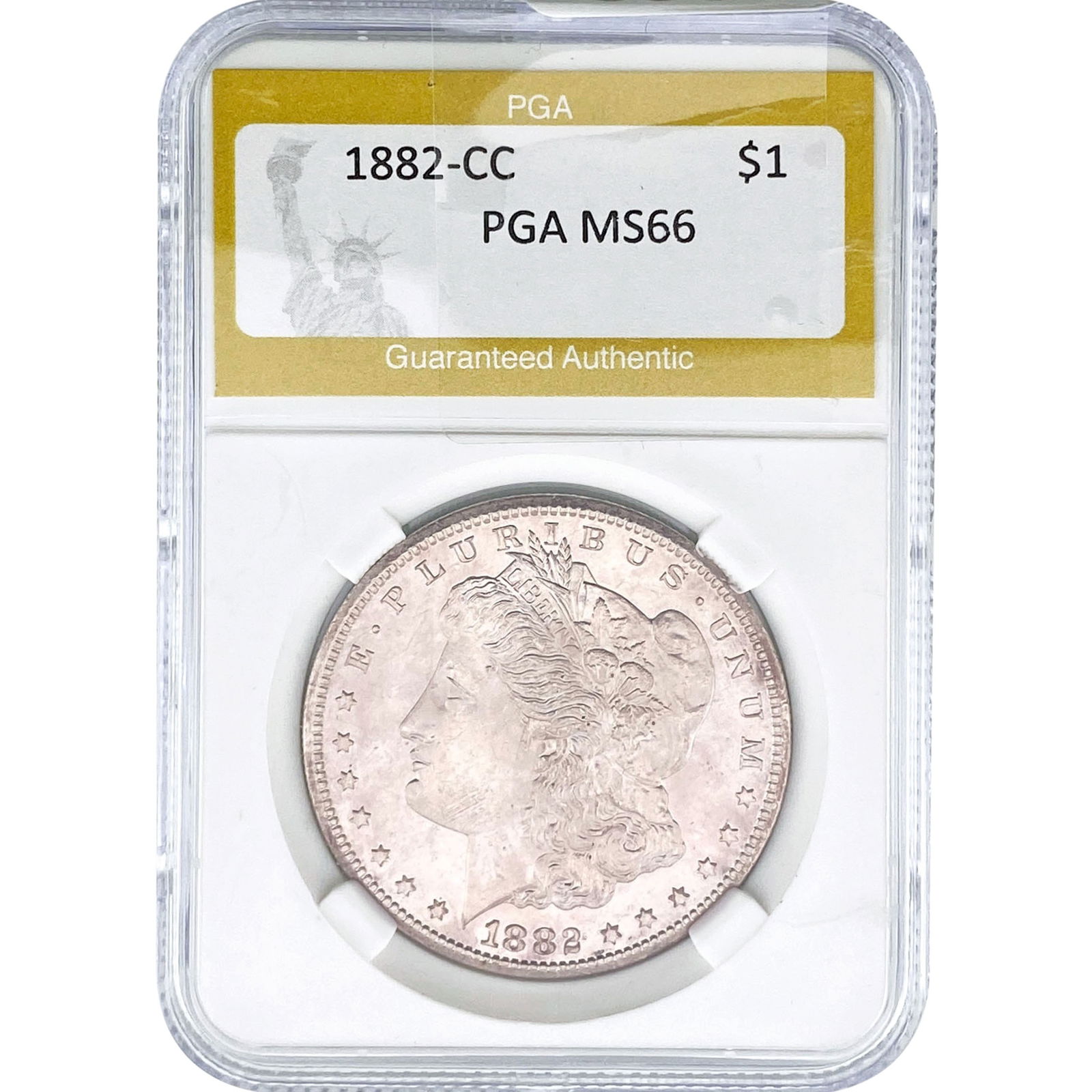 1882-CC Morgan Silver Dollar PGA MS66: 1882-CC Morgan Silver Dollar PGA MS66