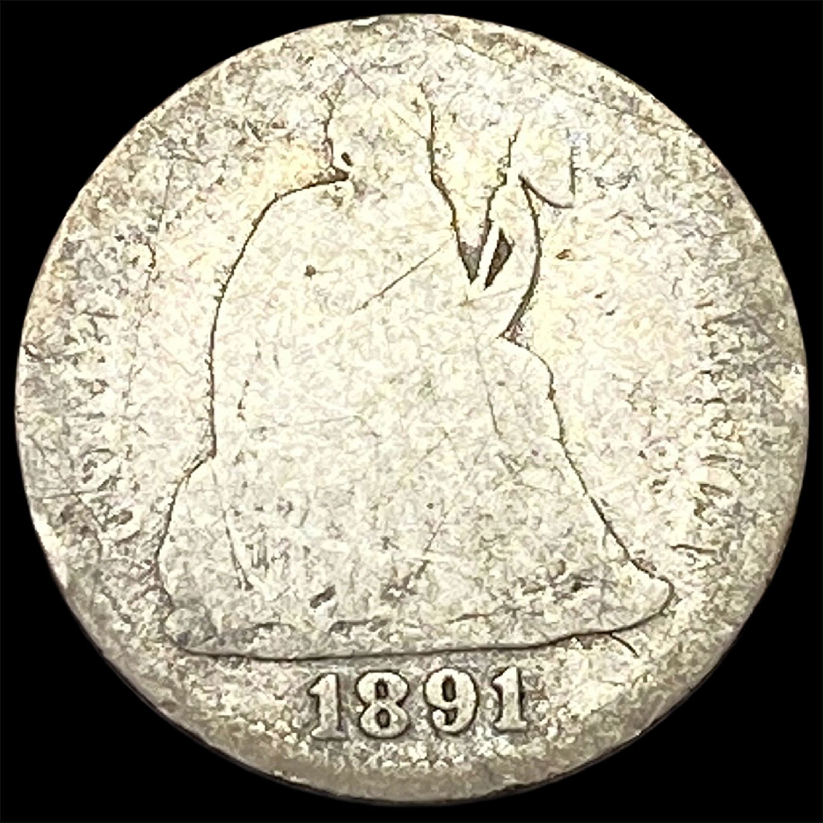 1891 Silver Dime (Seated Liberty) NICELY CIRCULATED (1 of 2)