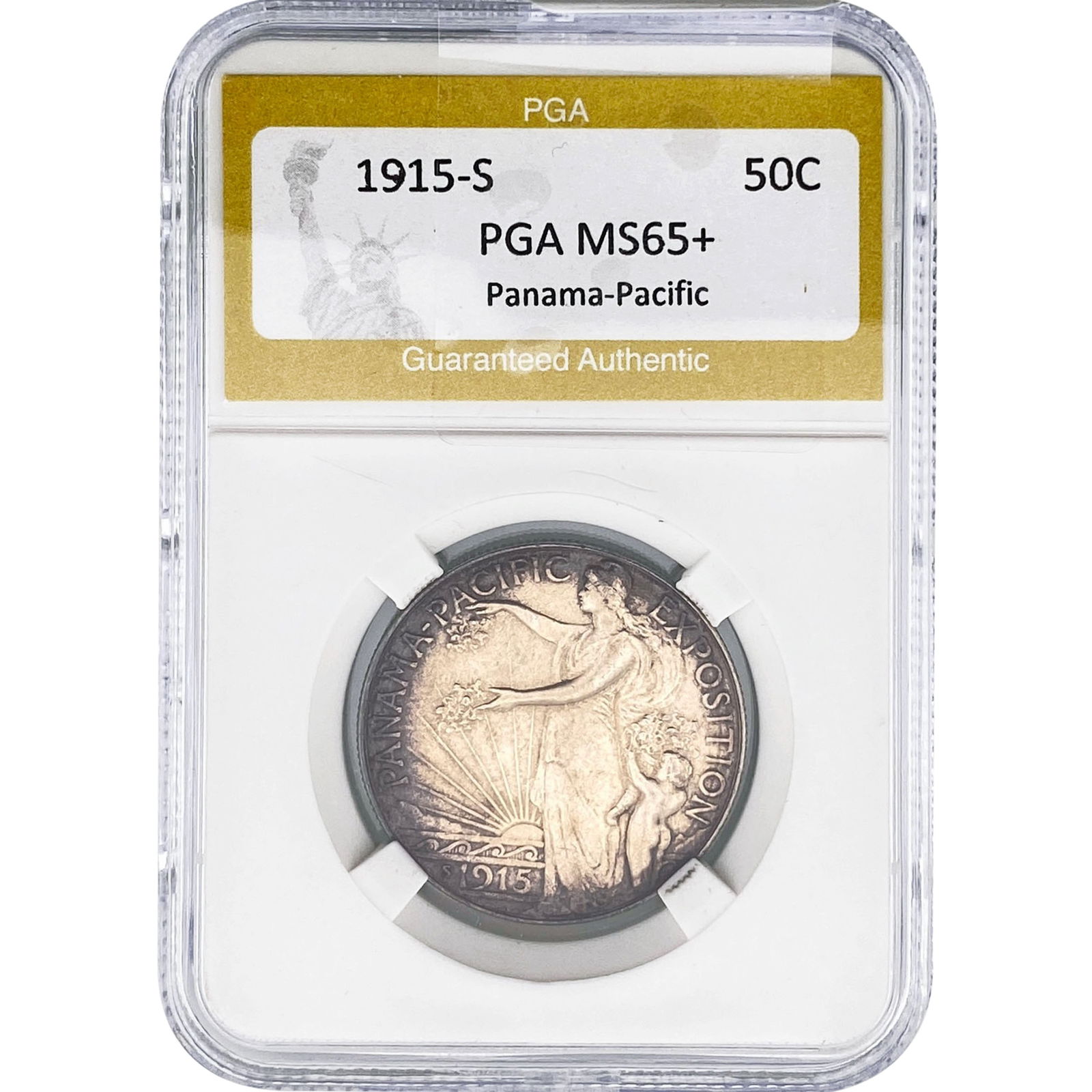 1915-S Panama-Pacific Half Dollar PGA MS65+: 1915-S Panama-Pacific Half Dollar PGA MS65+