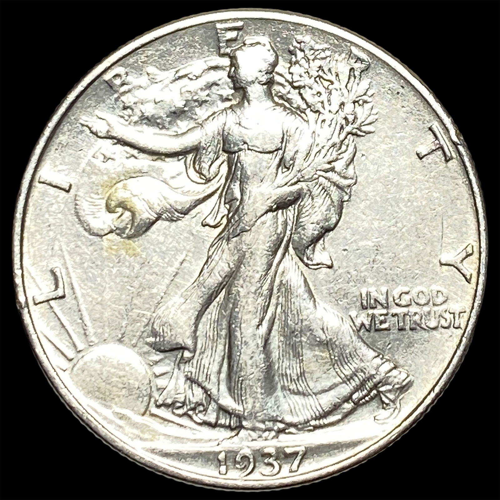 1937-S Silver Walking Liberty Half Dollar CLOSELY UNCIRCULATED: 1937-S Silver Walking Liberty Half Dollar CLOSELY UNCIRCULATED
