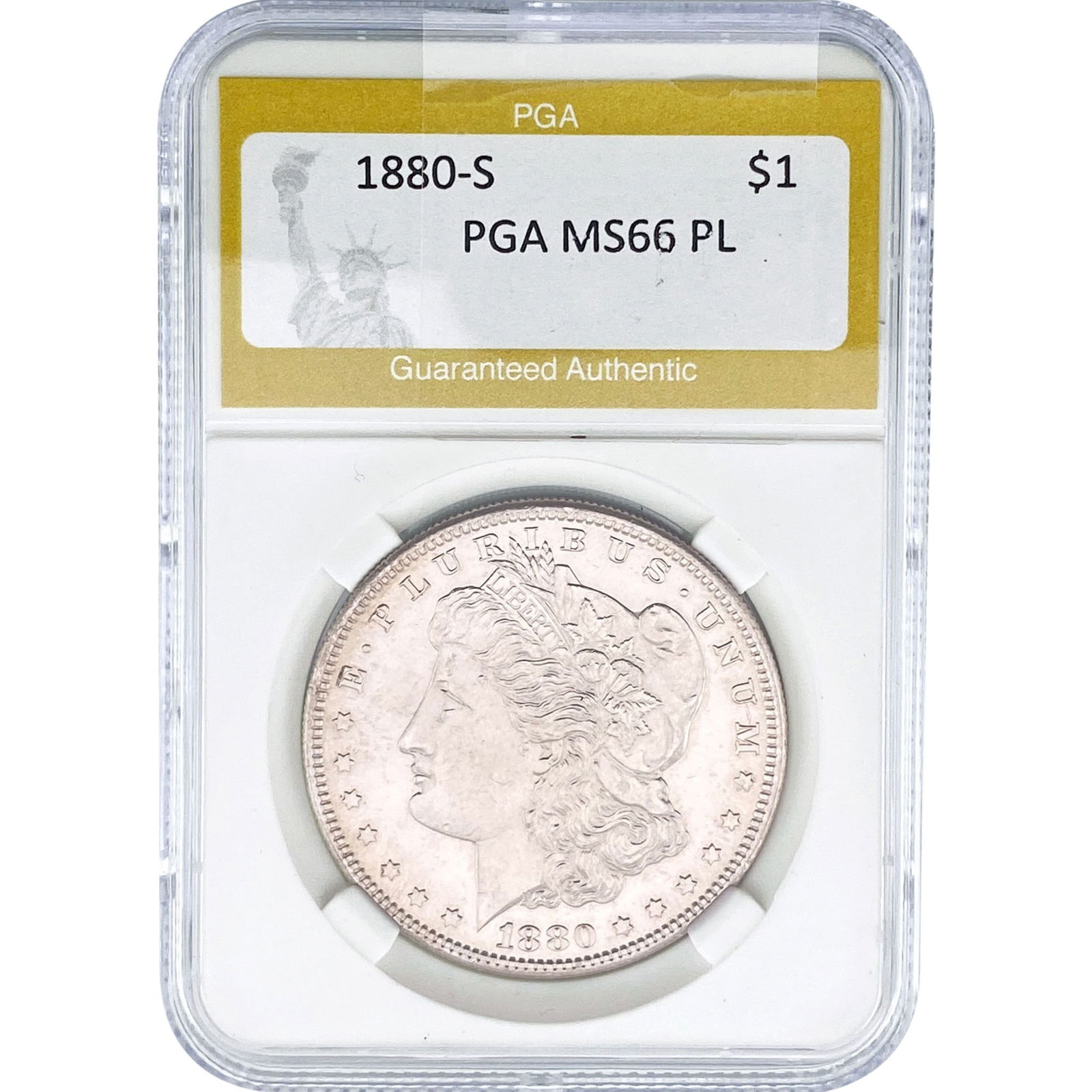 1880-S Morgan Silver Dollar PGA MS66 PL: 1880-S Morgan Silver Dollar PGA MS66 PL
