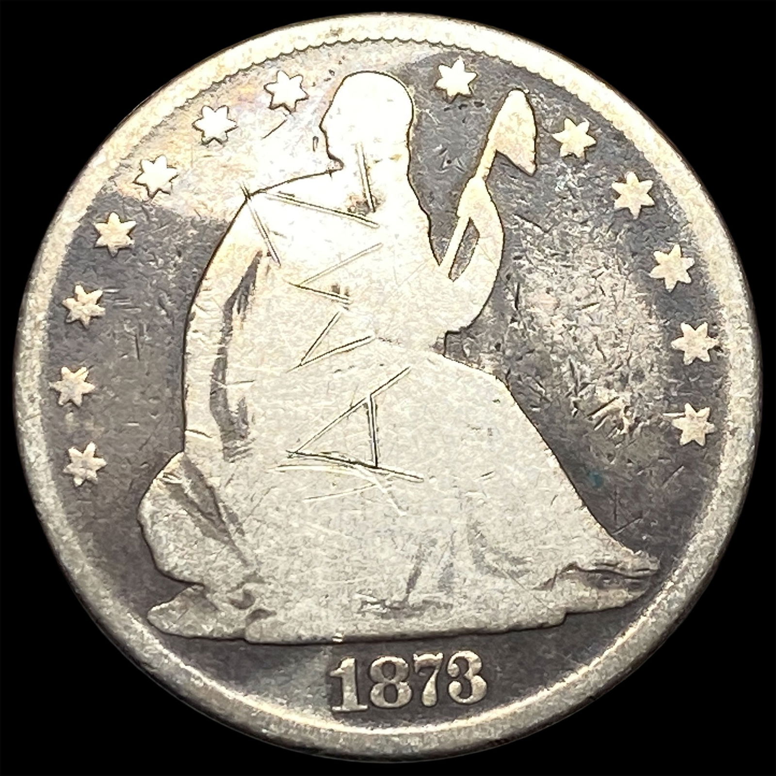 1873 Seated Liberty Half Dollar HIGH GRADE: 1873 Seated Liberty Half Dollar HIGH GRADE