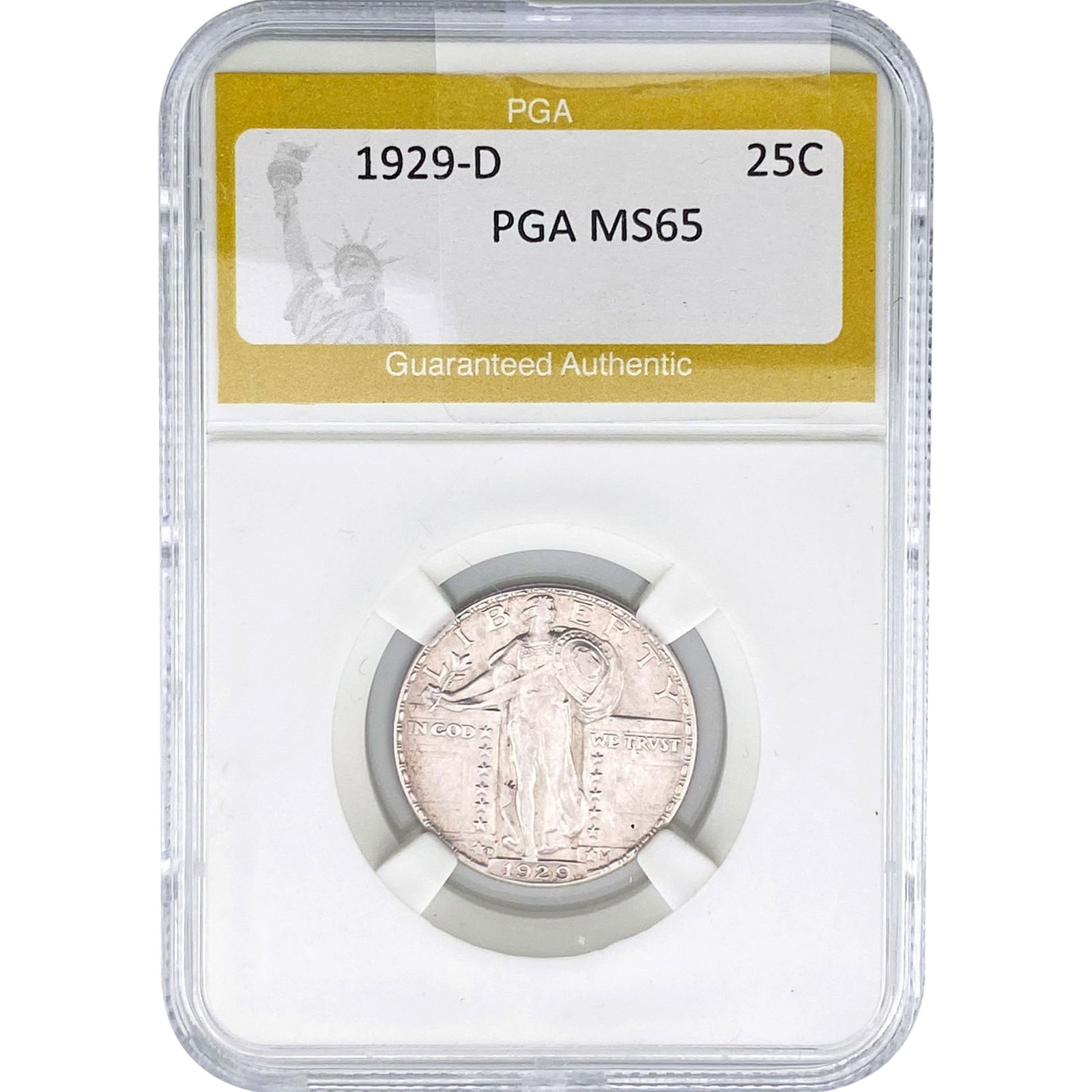 1929-D Standing Liberty Quarter PGA MS65: 1929-D Standing Liberty Quarter PGA MS65