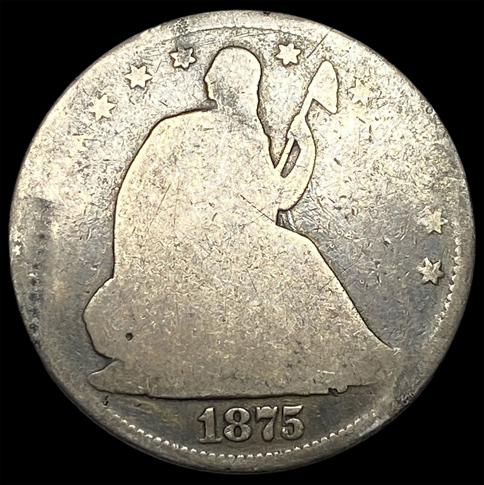 1875-S Silver Seated Liberty Half Dollar HIGH GRADE: 1875-S Silver Seated Liberty Half Dollar HIGH GRADE