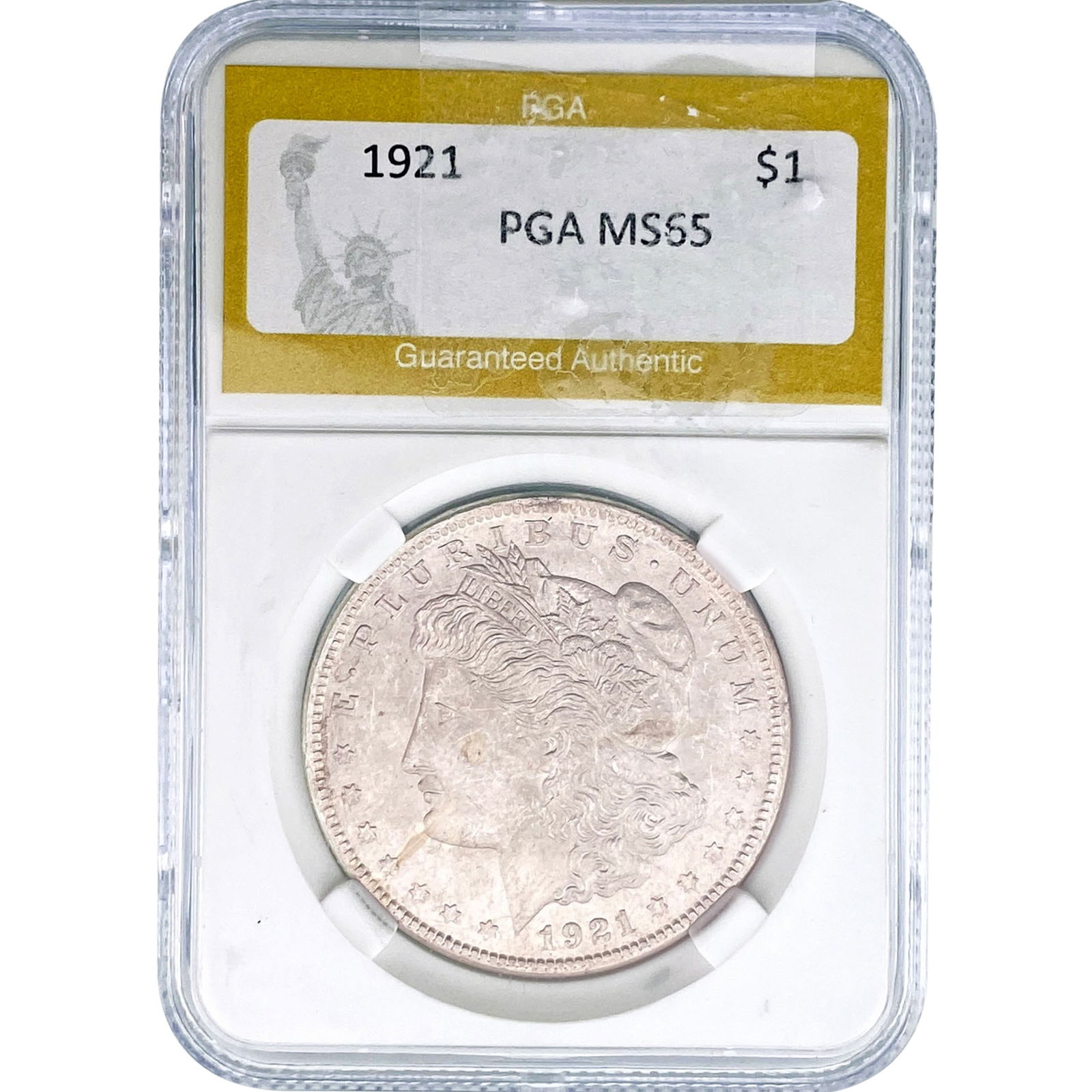 1921 Morgan Silver Dollar PGA MS65: 1921 Morgan Silver Dollar PGA MS65