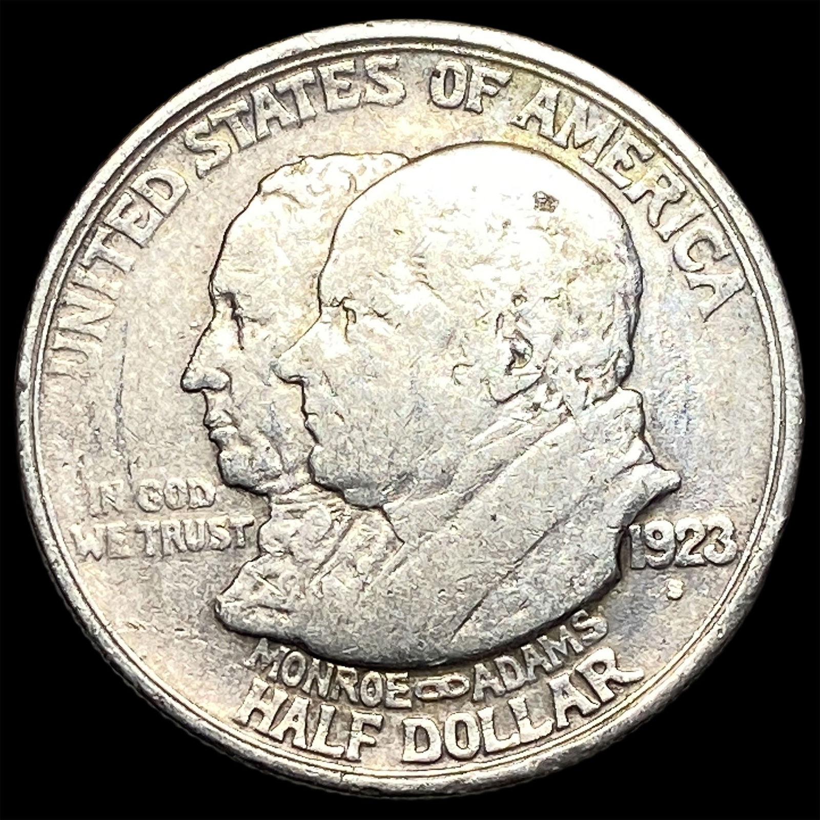 1923 Silver Monroe Doctrine Centennial Half Dollar CLOSELY UNCIRCULATED: 1923 Silver Monroe Doctrine Centennial Half Dollar CLOSELY UNCIRCULATED