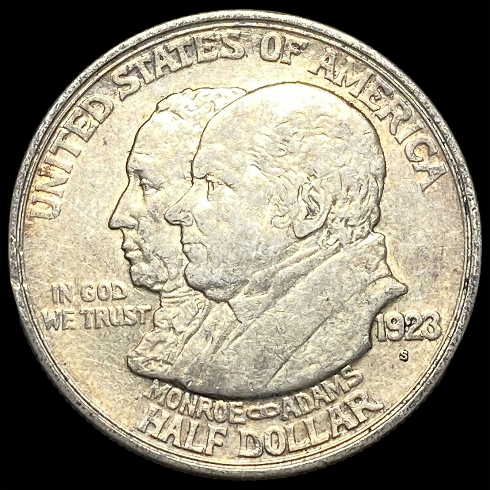 1923-S Silver Monroe Doctrine Centennial Half Dollar CLOSELY UNCIRCULATED: 1923-S Silver Monroe Doctrine Centennial Half Dollar CLOSELY UNCIRCULATED