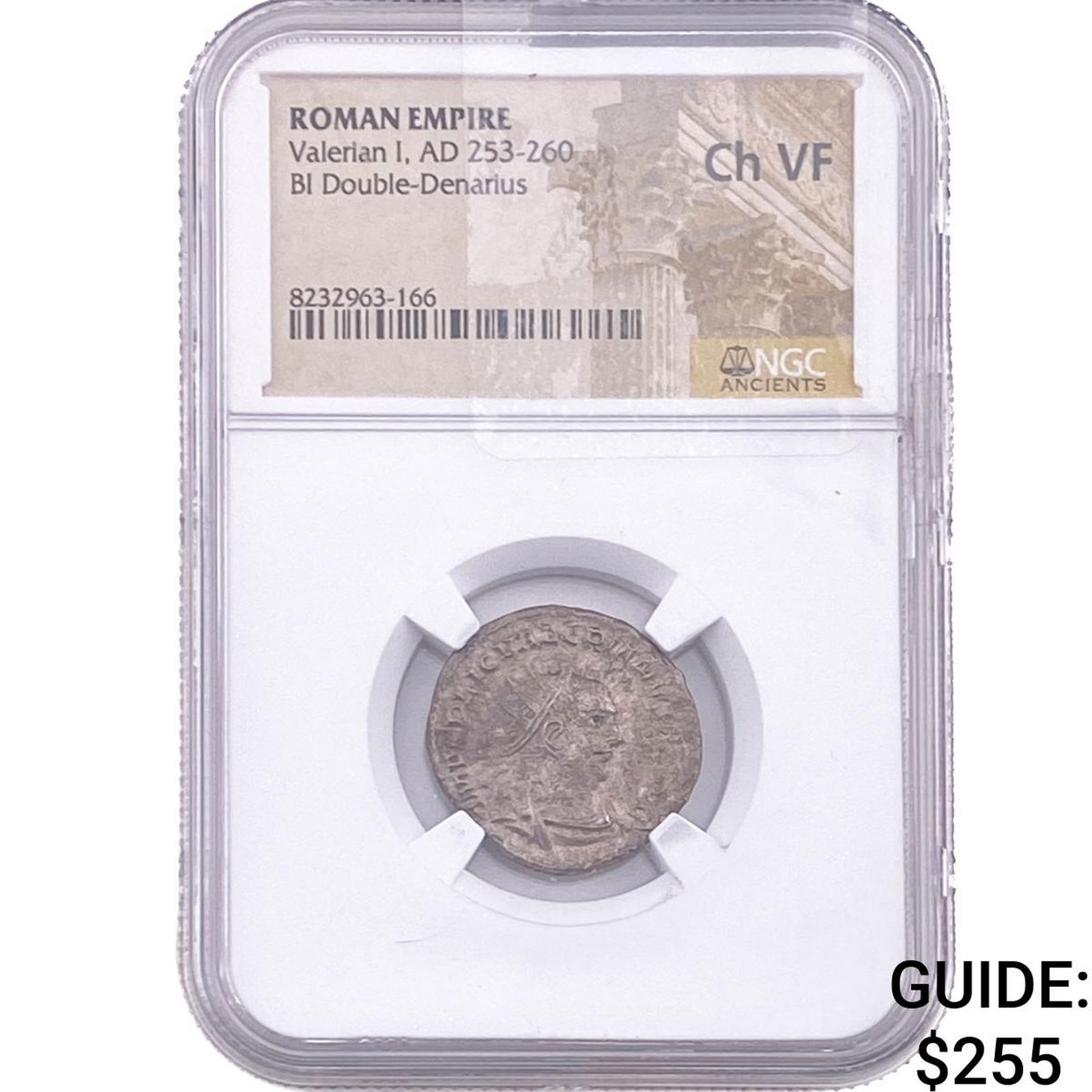 Roman Valerian I, AD 253-260 BI Double-Denarius NGC ChVF: Roman Valerian I, AD 253-260 BI Double-Denarius NGC ChVF