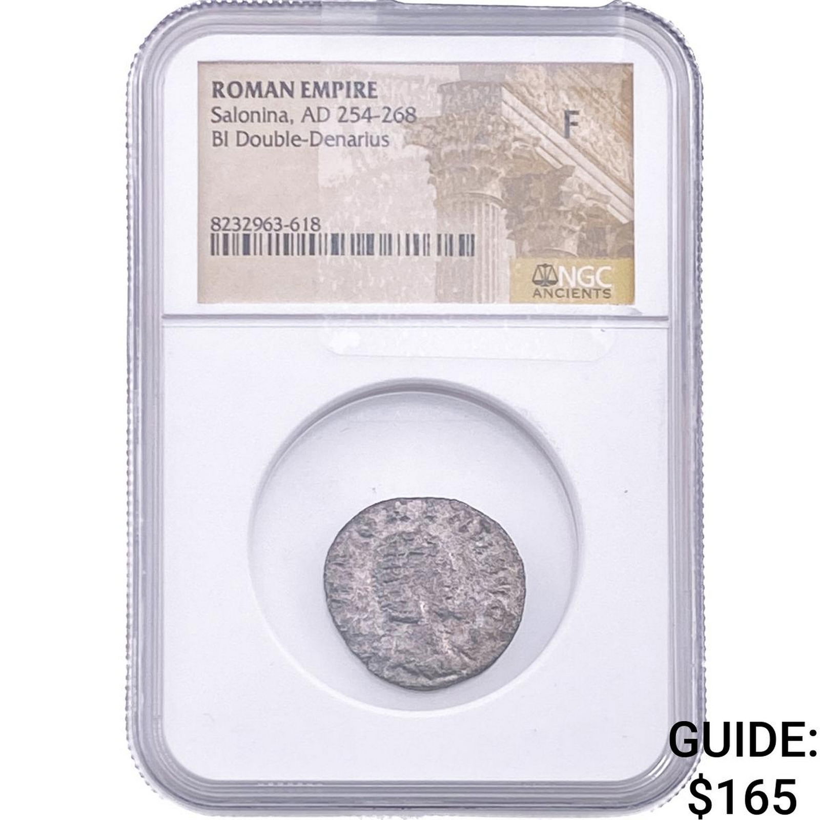 Roman Salonina, AD 254-268 BI Double-Denarius NGC F: Roman Salonina, AD 254-268 BI Double-Denarius NGC F