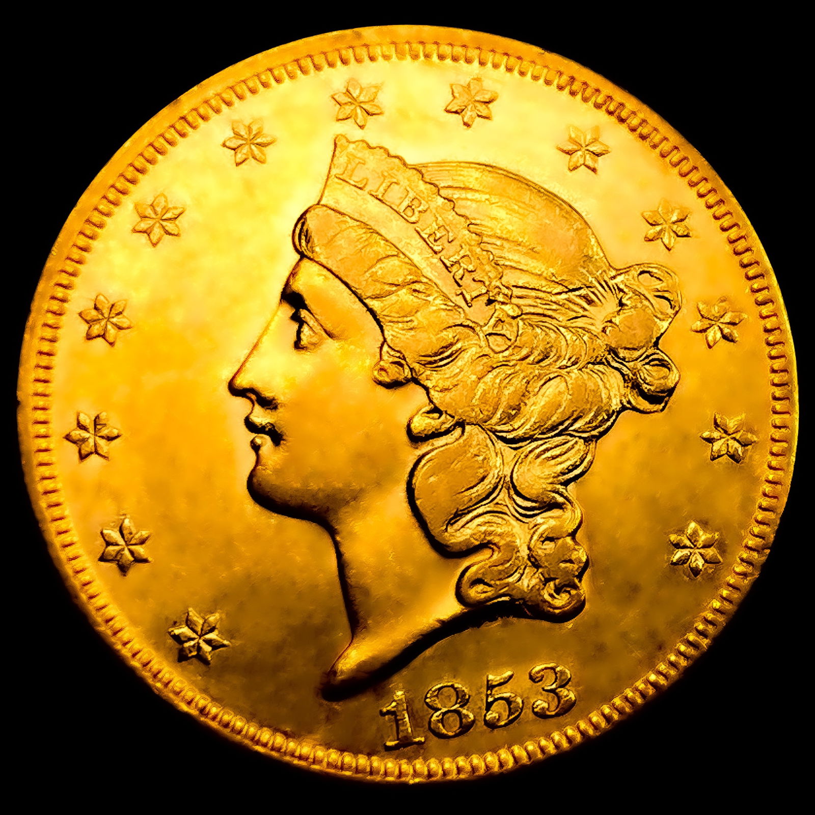 1853 $20 Gold Double Eagle (1 of 2)