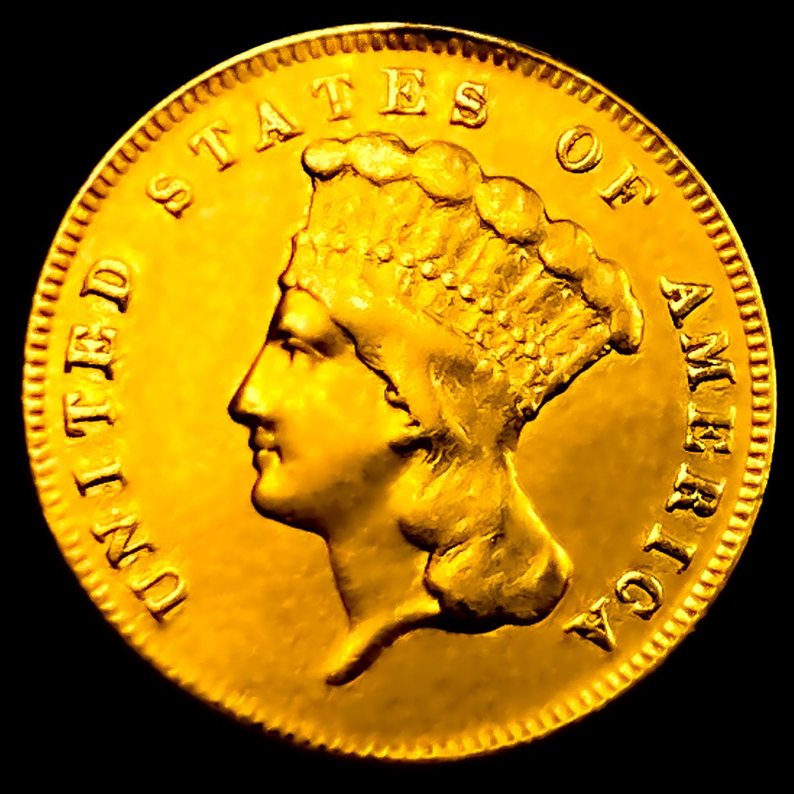 1864 $3 Gold Piece (1 of 2)